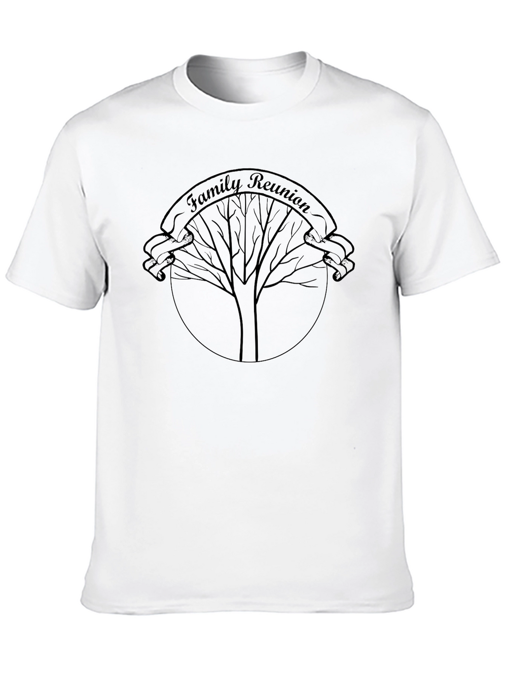Family Reunion Tree Graphic T-Shirt - Black