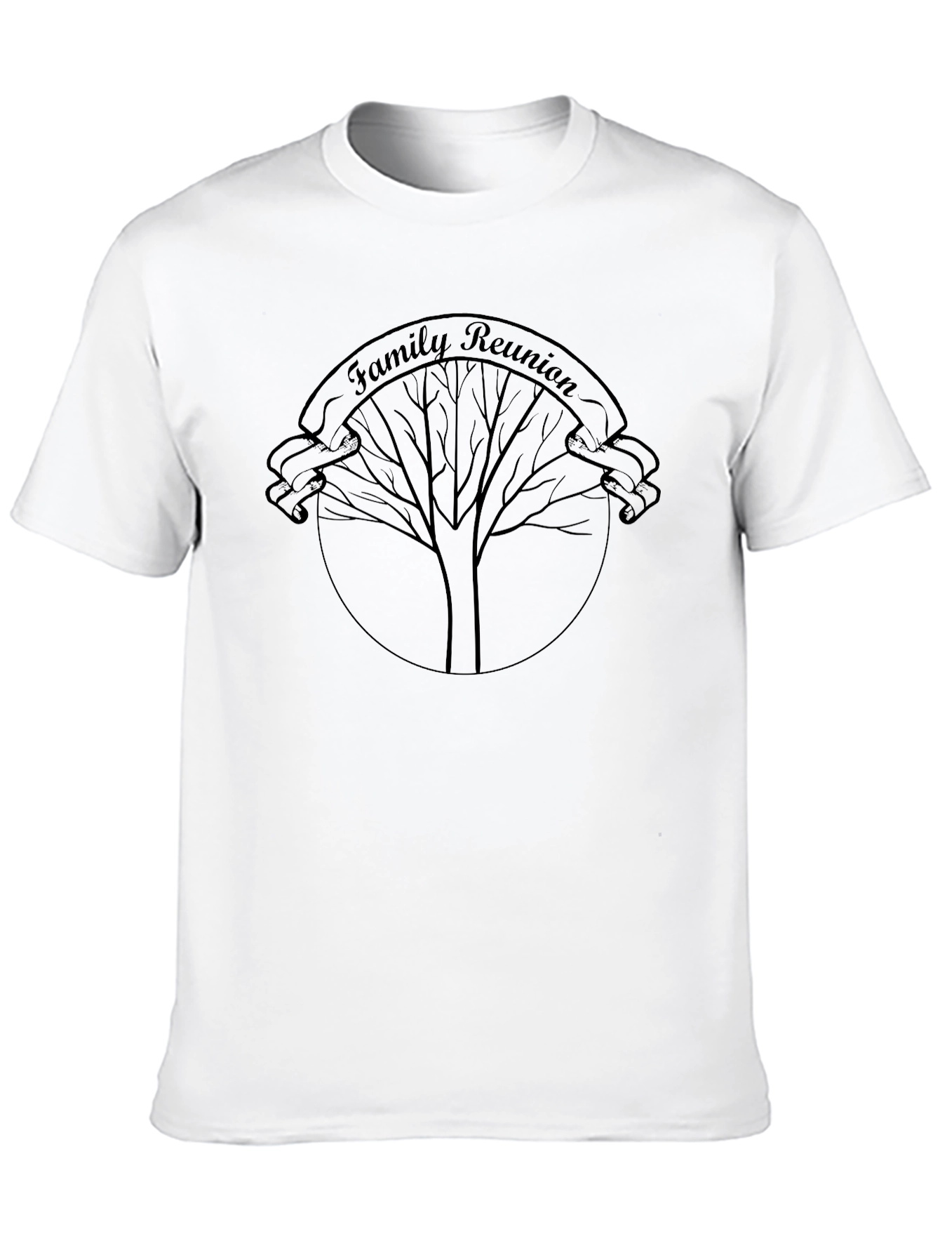 Family Reunion Tree Graphic T-Shirt - Black