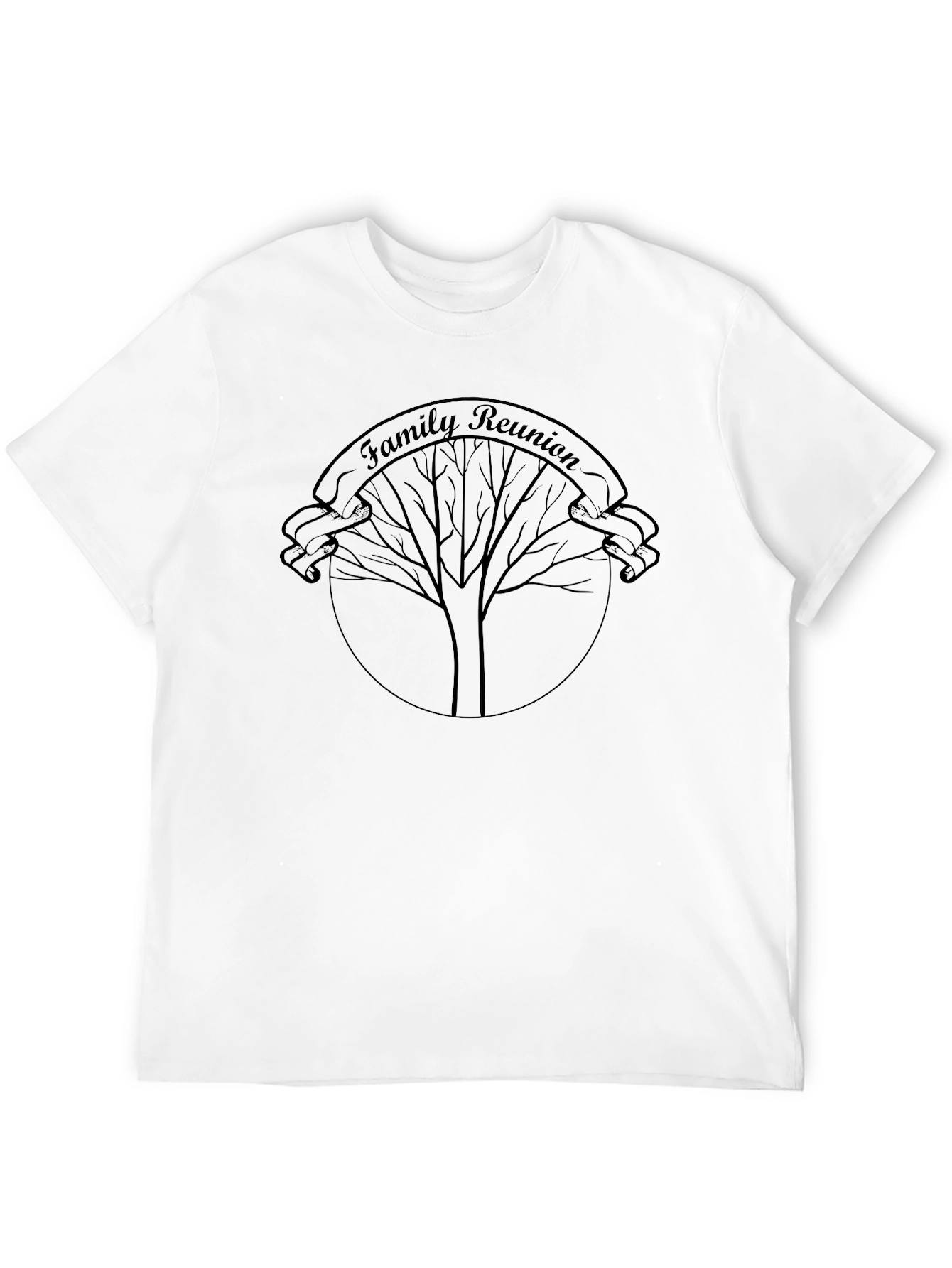 Family Reunion Tree Graphic T-Shirt - Black
