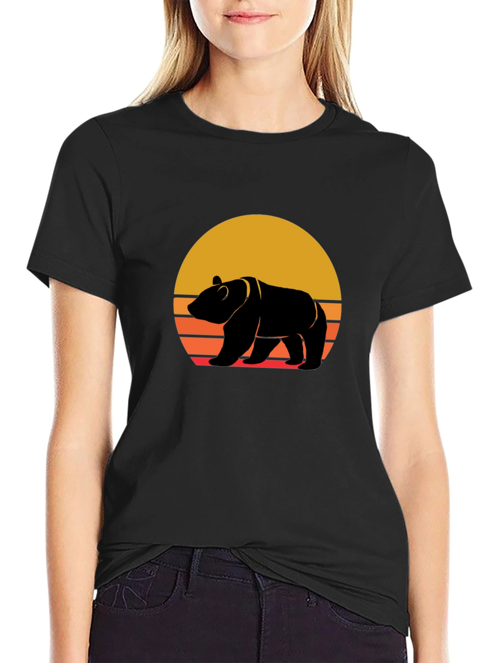 Retro Bear Sunset Graphic Tee