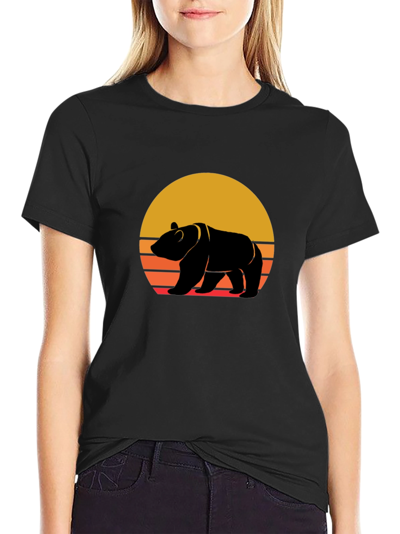 Retro Bear Sunset Graphic Tee