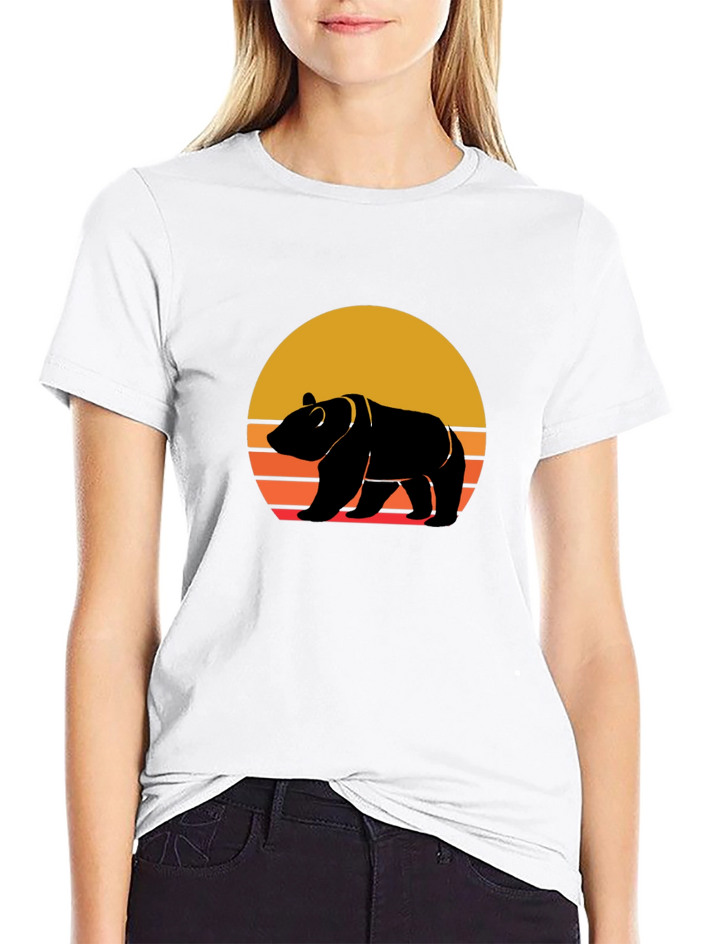 Retro Bear Sunset Graphic Tee