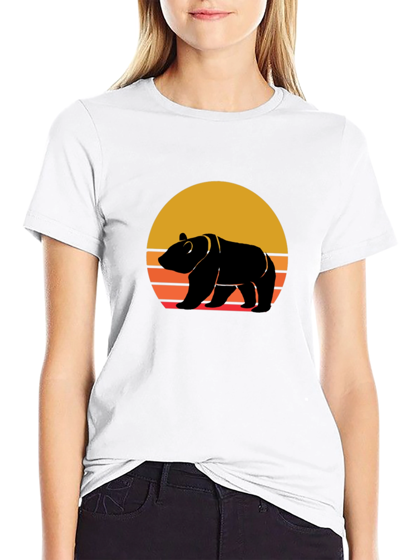 Retro Bear Sunset Graphic Tee