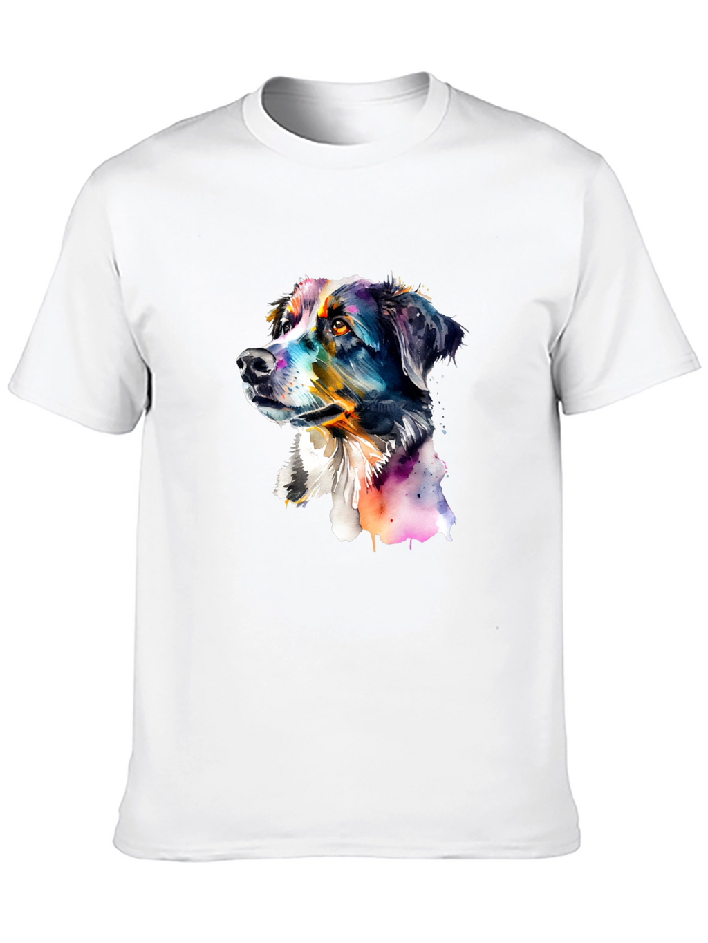 Dog Portrait Graphic Tee - Mens Black T-Shirt