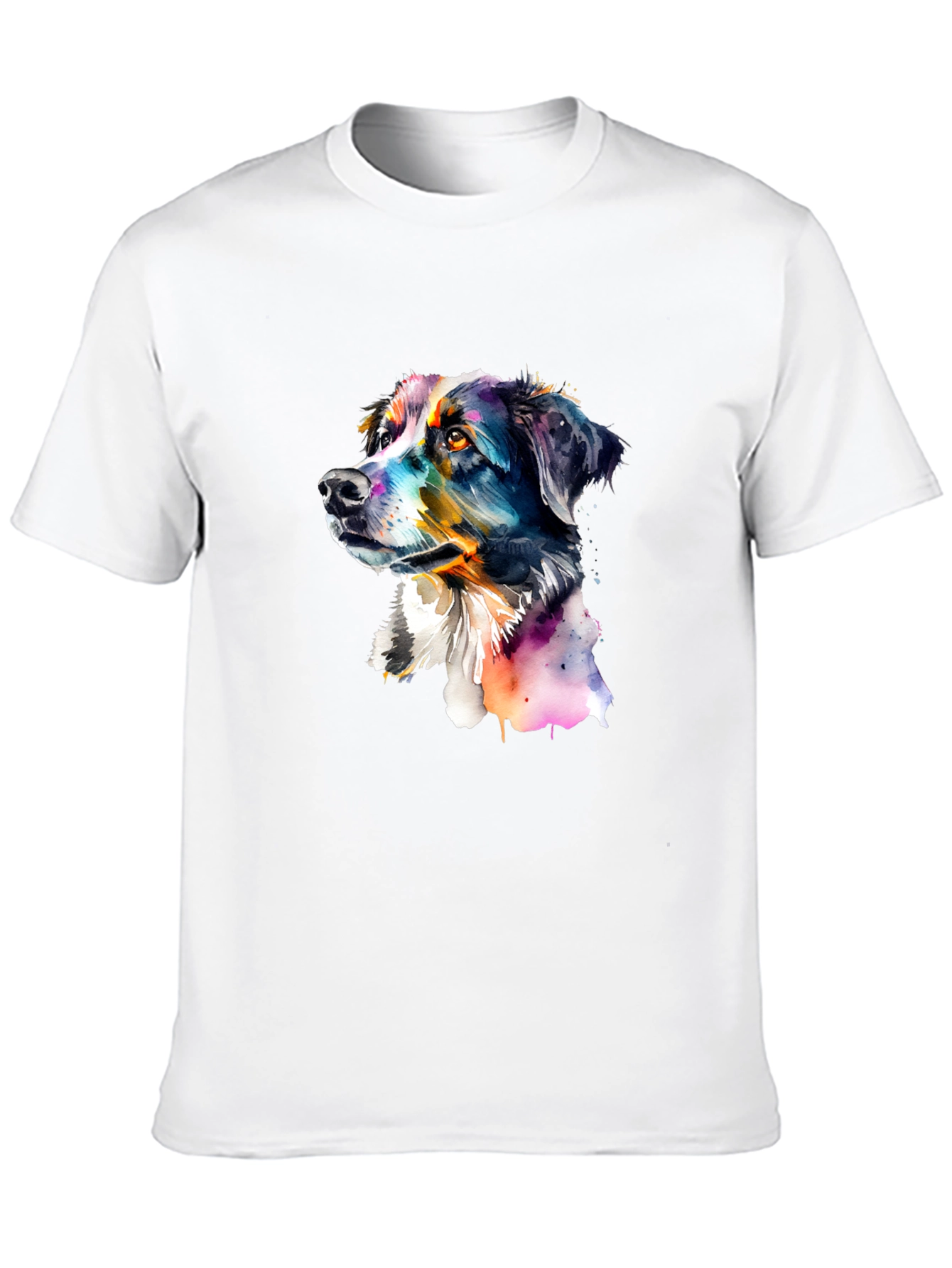 Dog Portrait Graphic Tee - Mens Black T-Shirt
