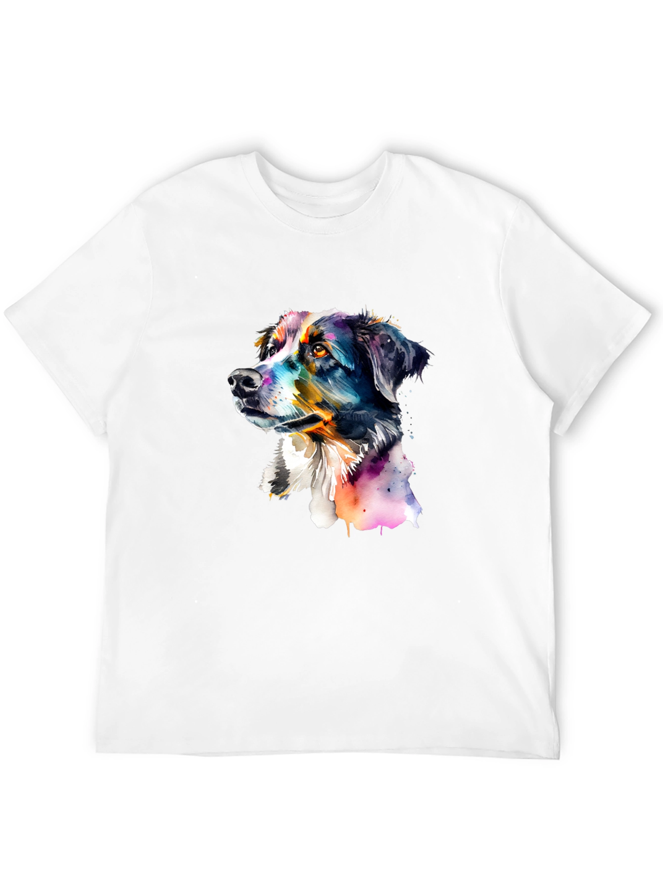 Dog Portrait Graphic Tee - Mens Black T-Shirt