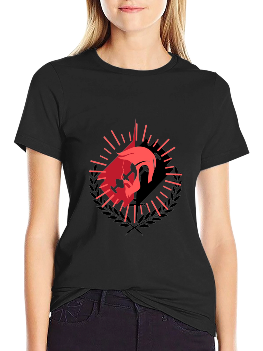 Spartan Helmet Graphic Black T-Shirt