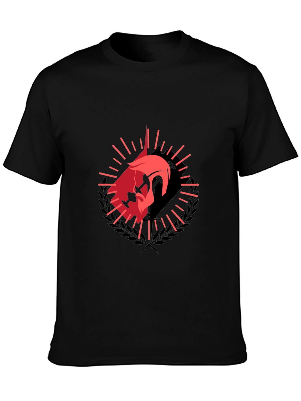 Spartan Helmet Graphic Black T-Shirt