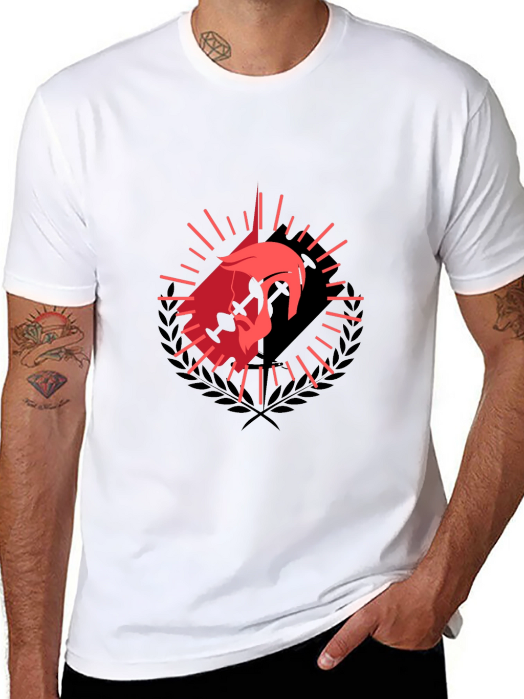 Spartan Helmet Graphic Black T-Shirt