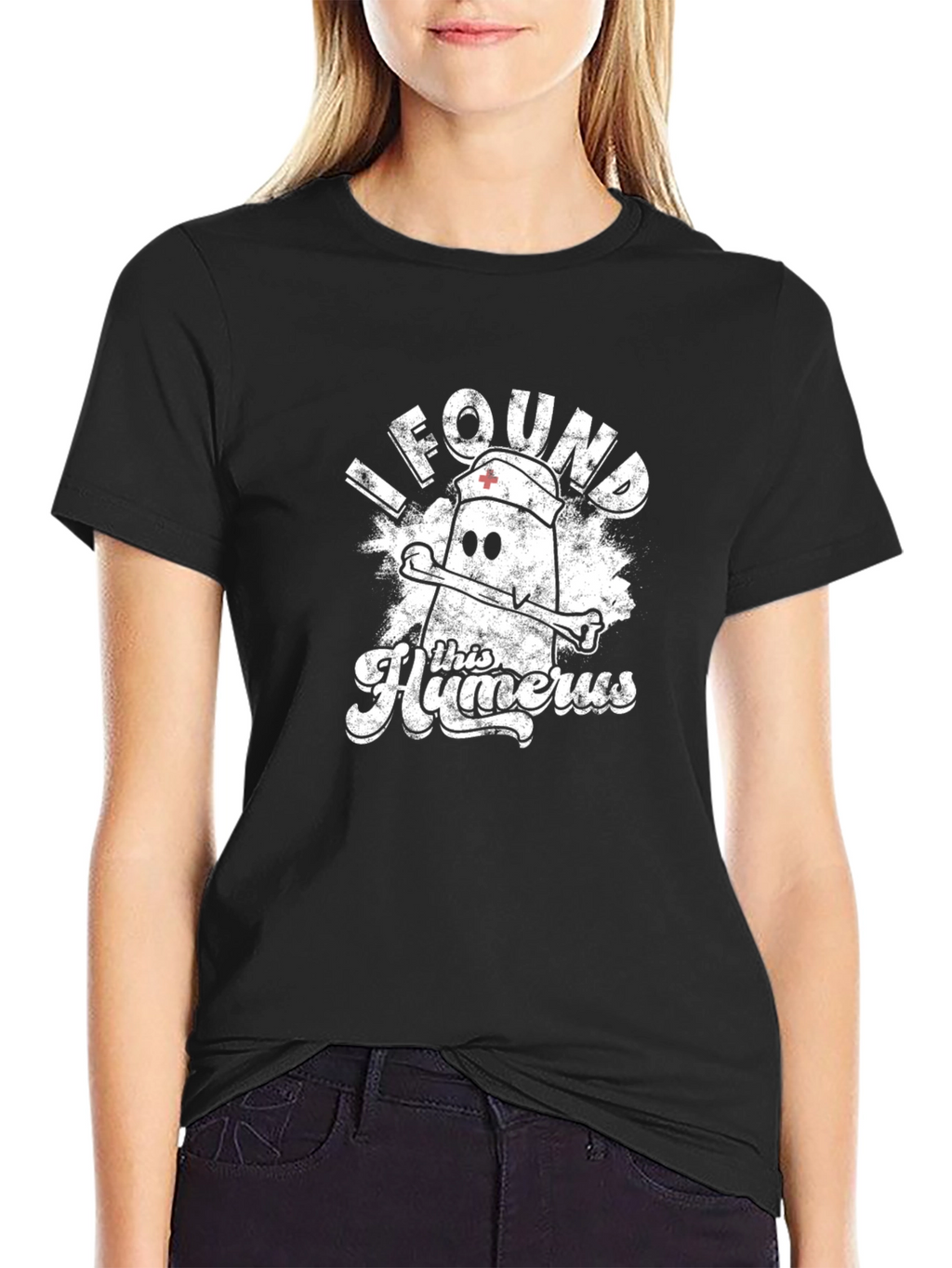Humorous Humerus Nurse Pun Black T-Shirt