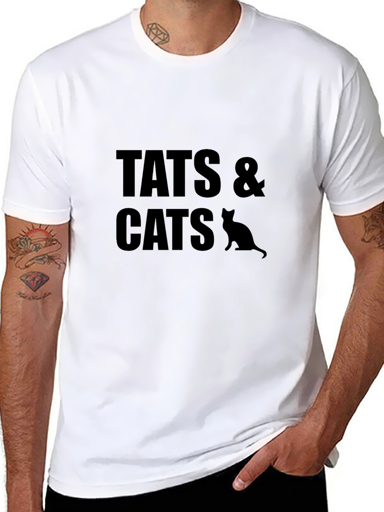 Tats & Cats Graphic T-Shirt - Casual Style
