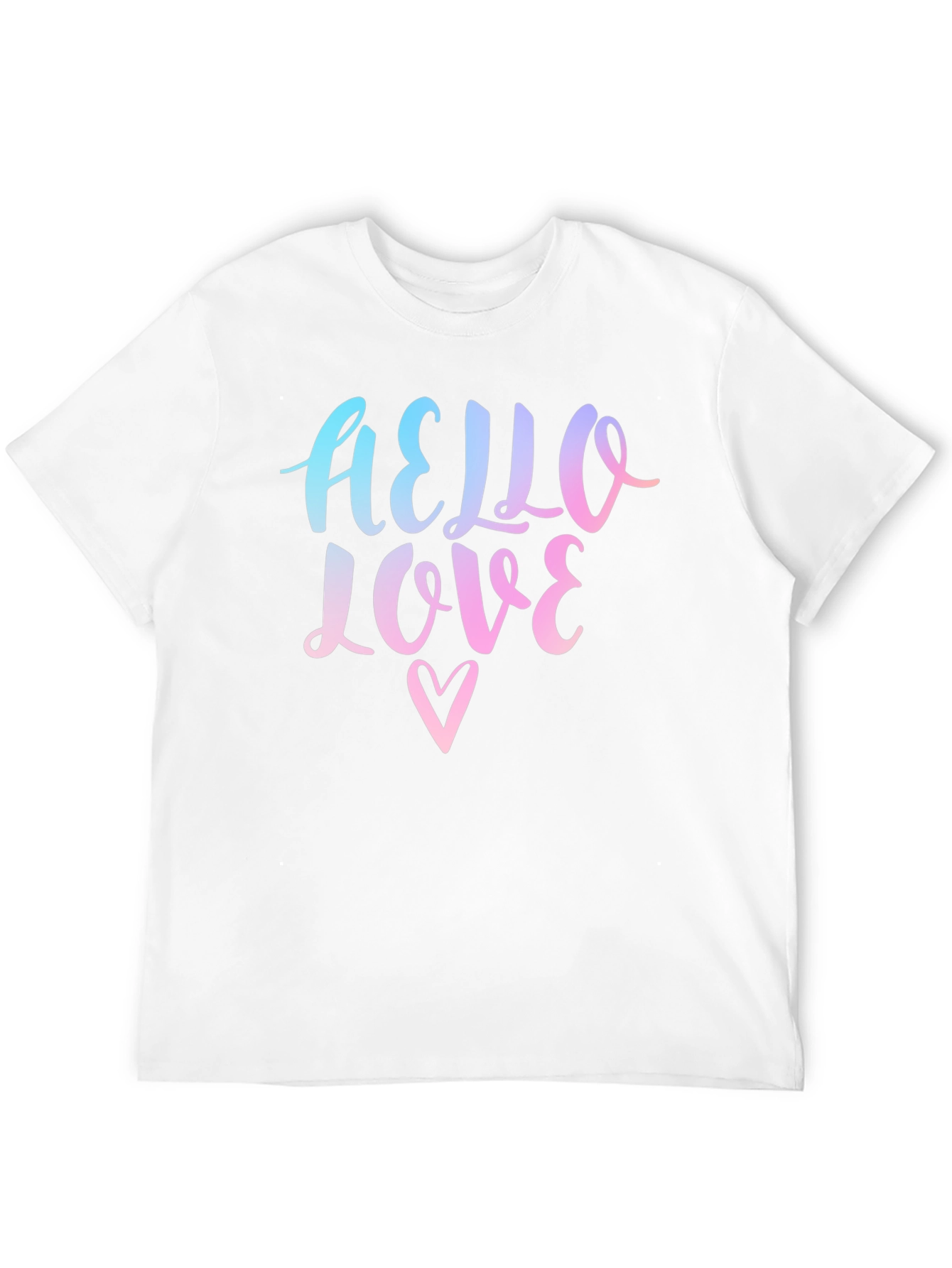 Hello Love Graphic Print Black T-Shirt