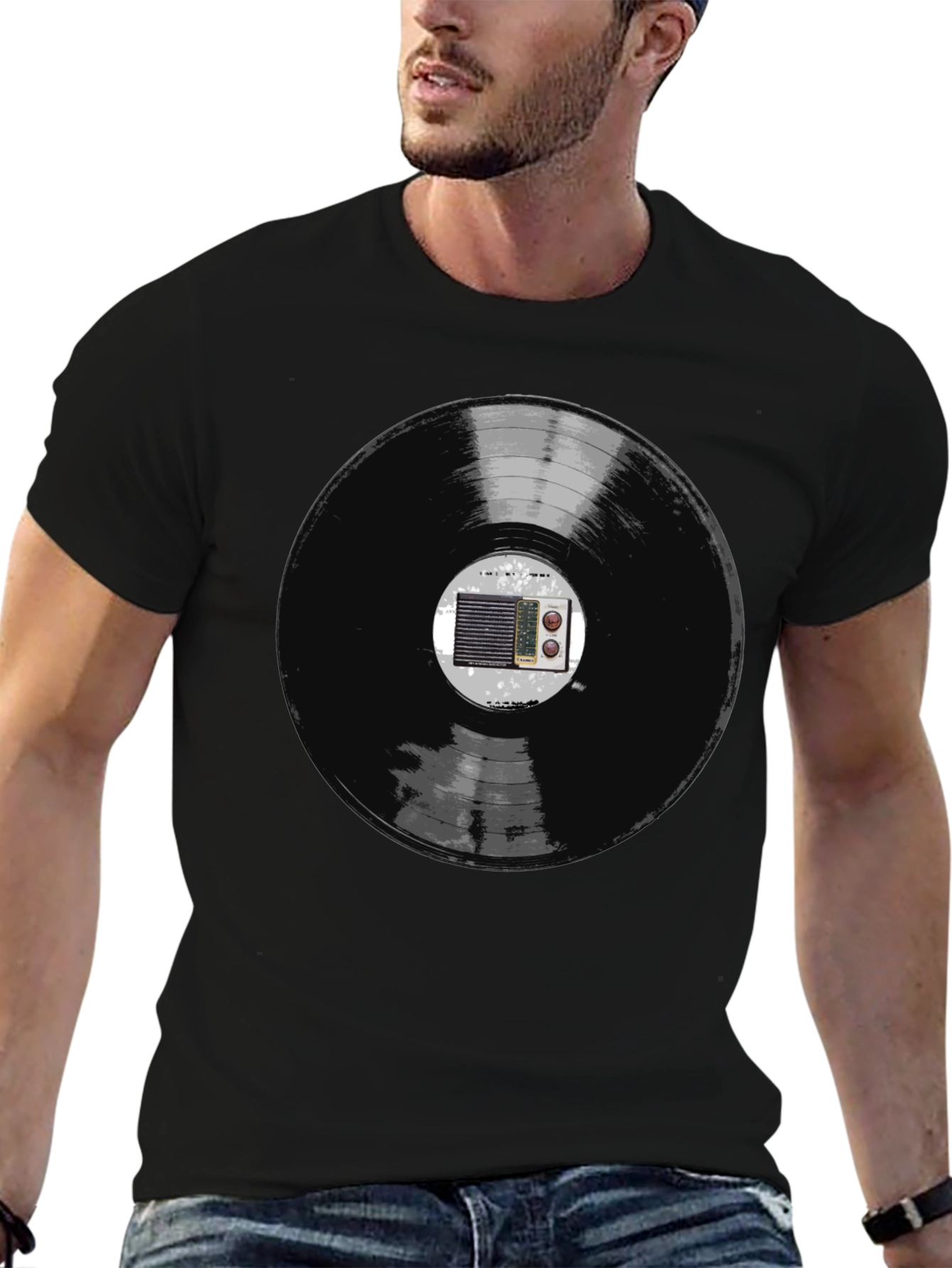 Retro Vinyl Record Radio Graphic Tee