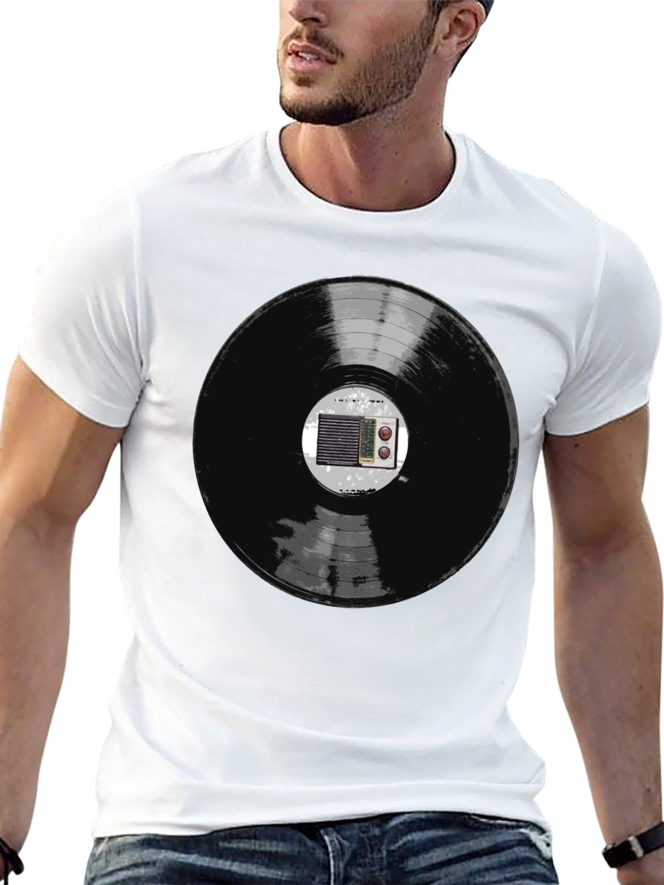 Retro Vinyl Record Radio Graphic Tee
