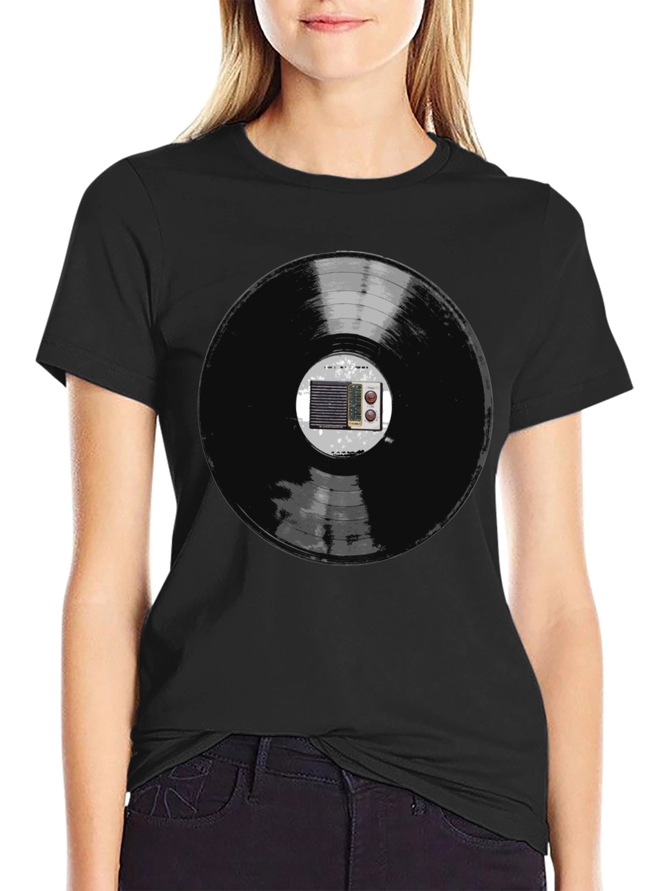 Retro Vinyl Record Radio Graphic Tee