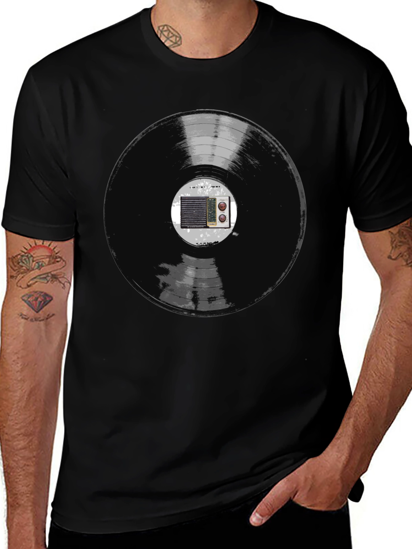 Retro Vinyl Record Radio Graphic Tee