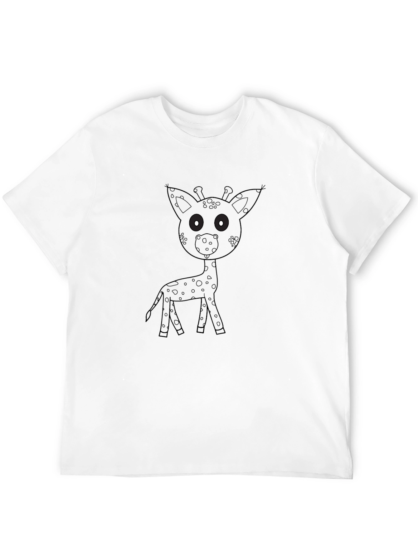 Giraffe Graphic Print Black T-Shirt