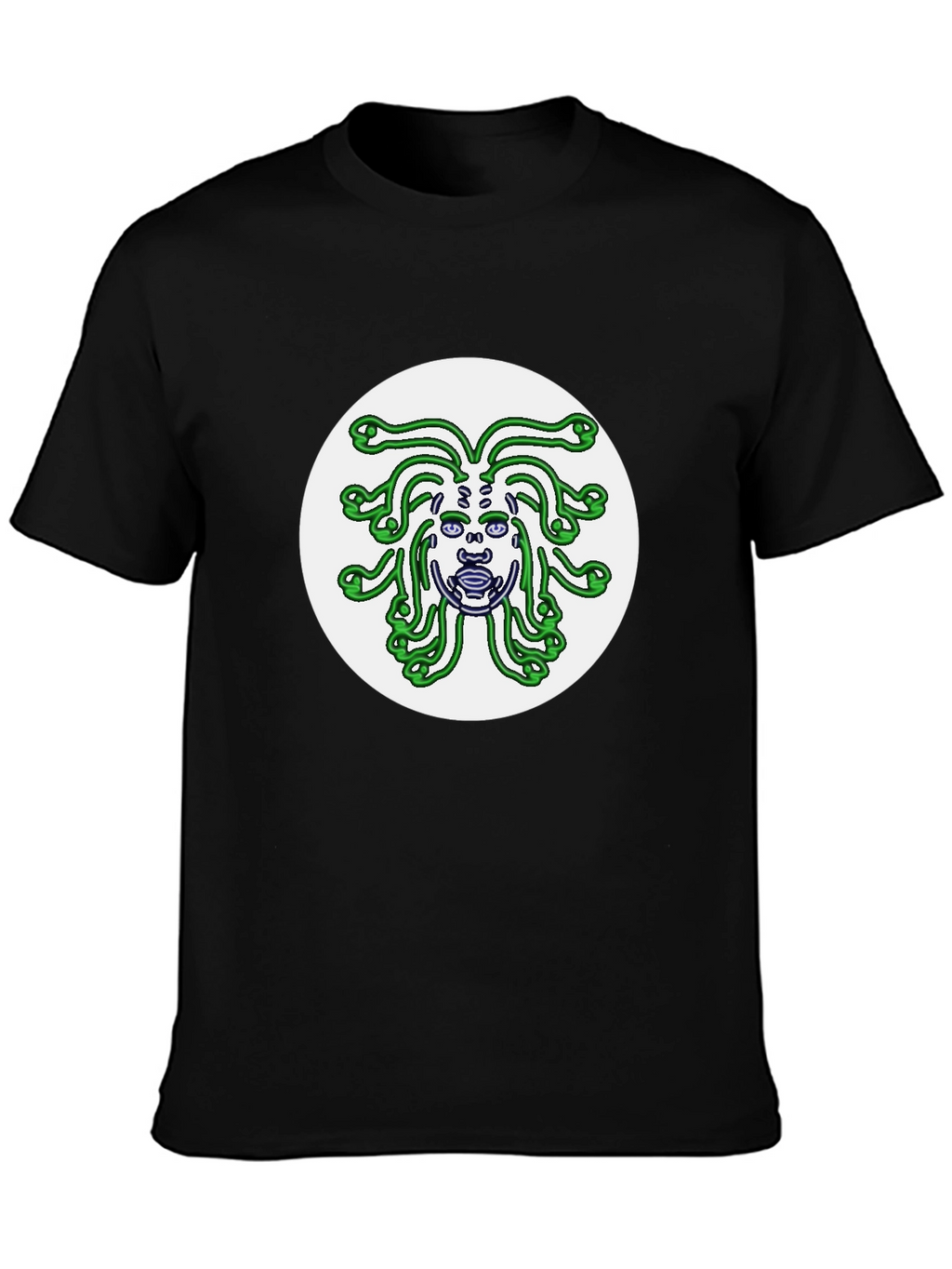 Medusa Graphic Tee - Black Cotton Shirt