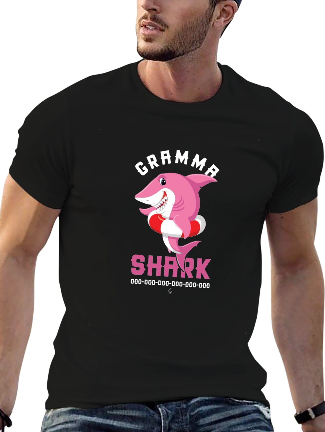 Gramma Shark T-Shirt - Cute Cartoon Pink Shark Tee