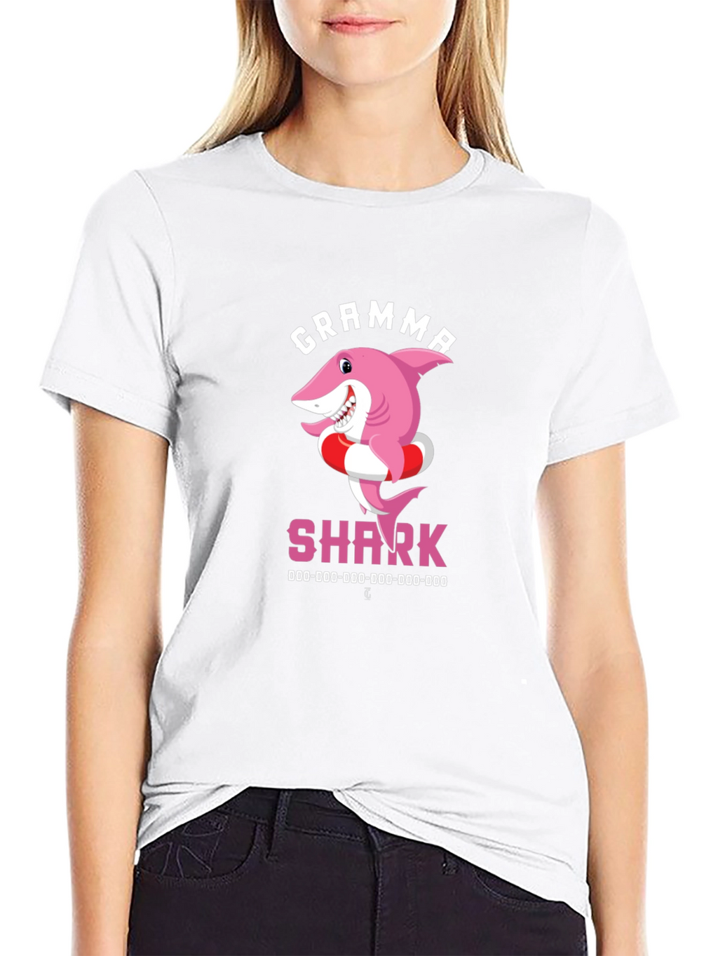 Gramma Shark T-Shirt - Cute Cartoon Pink Shark Tee