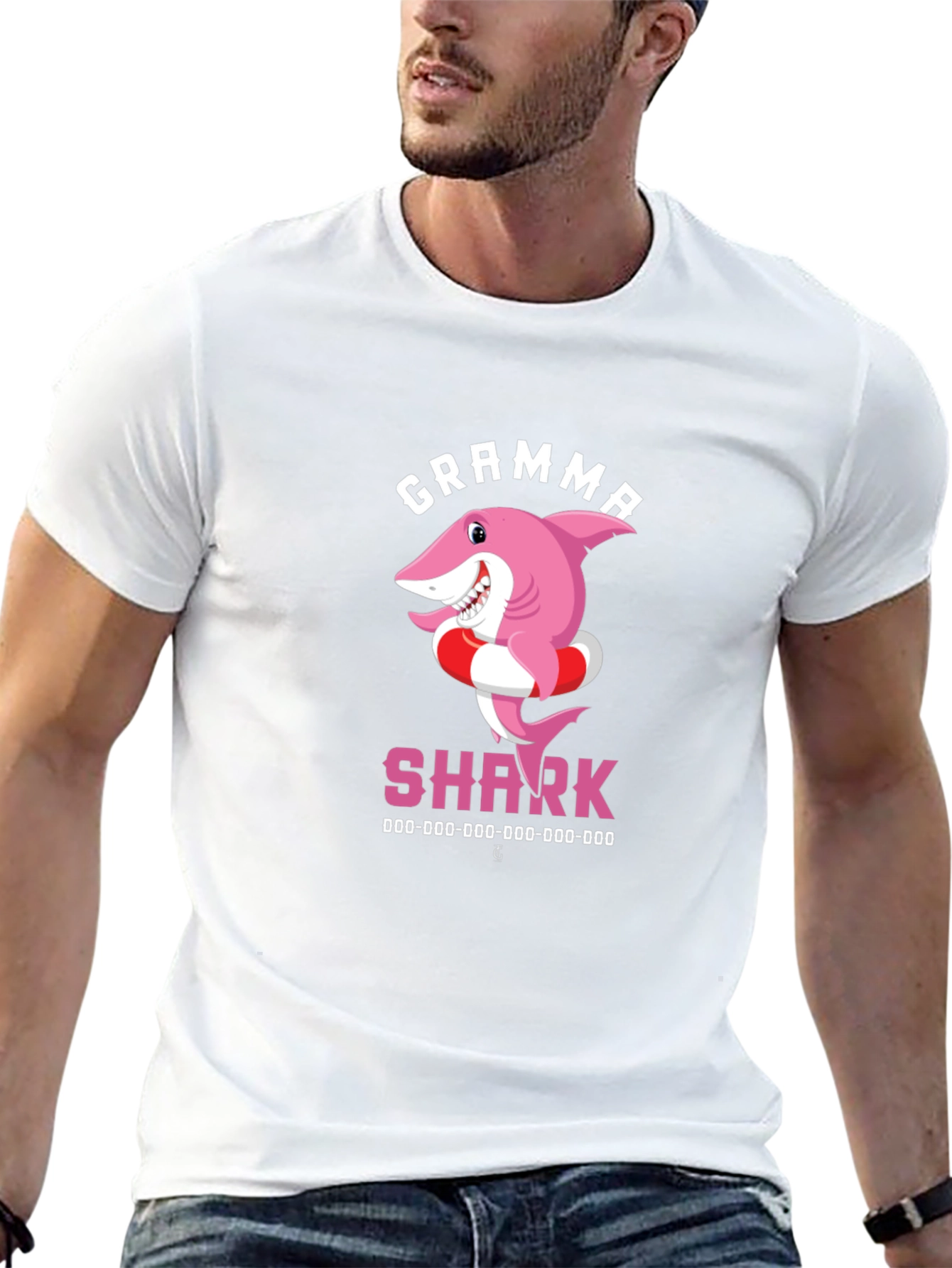 Gramma Shark T-Shirt - Cute Cartoon Pink Shark Tee