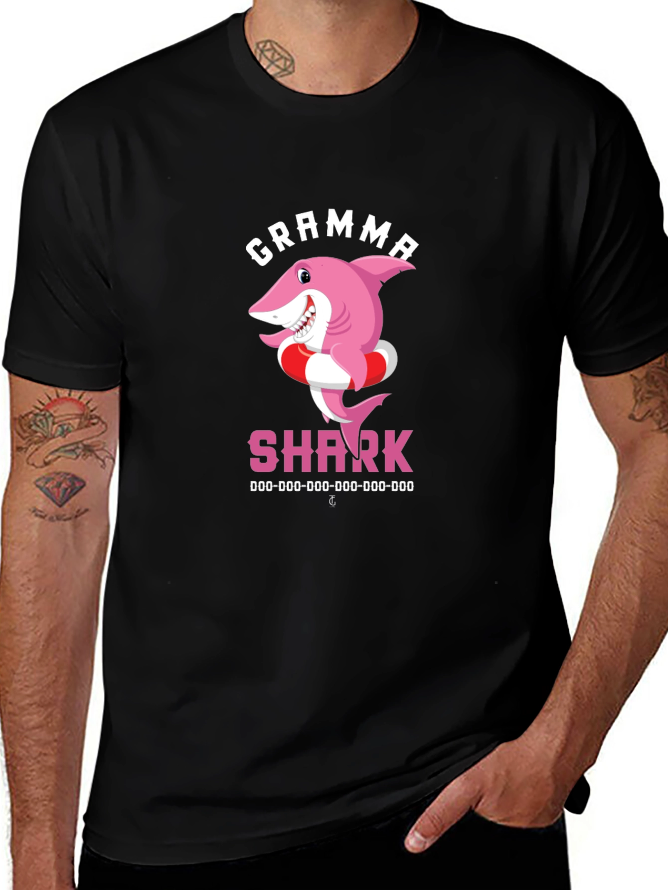 Gramma Shark T-Shirt - Cute Cartoon Pink Shark Tee