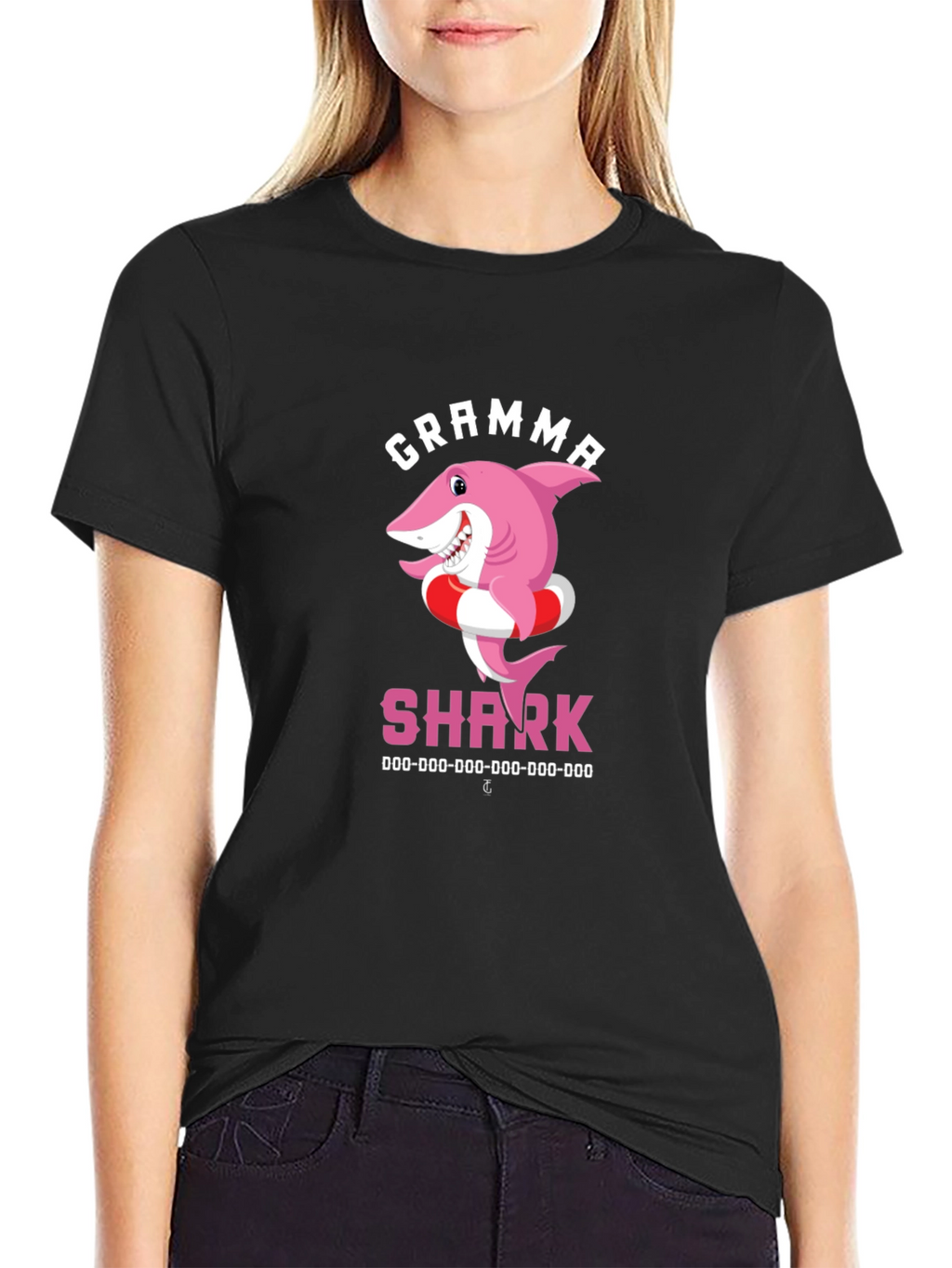 Gramma Shark T-Shirt - Cute Cartoon Pink Shark Tee