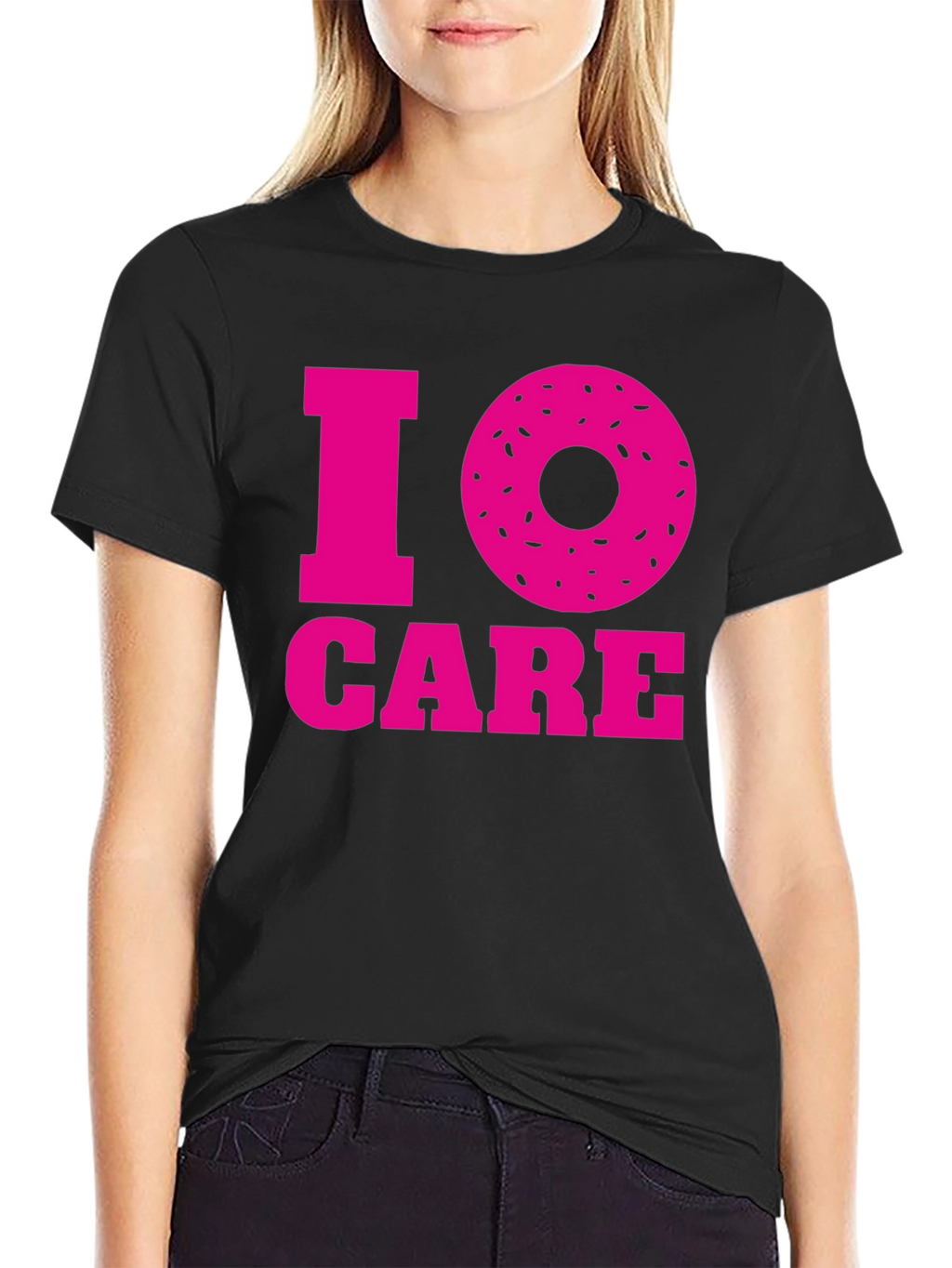 I Donut Care Graphic Tee - Black