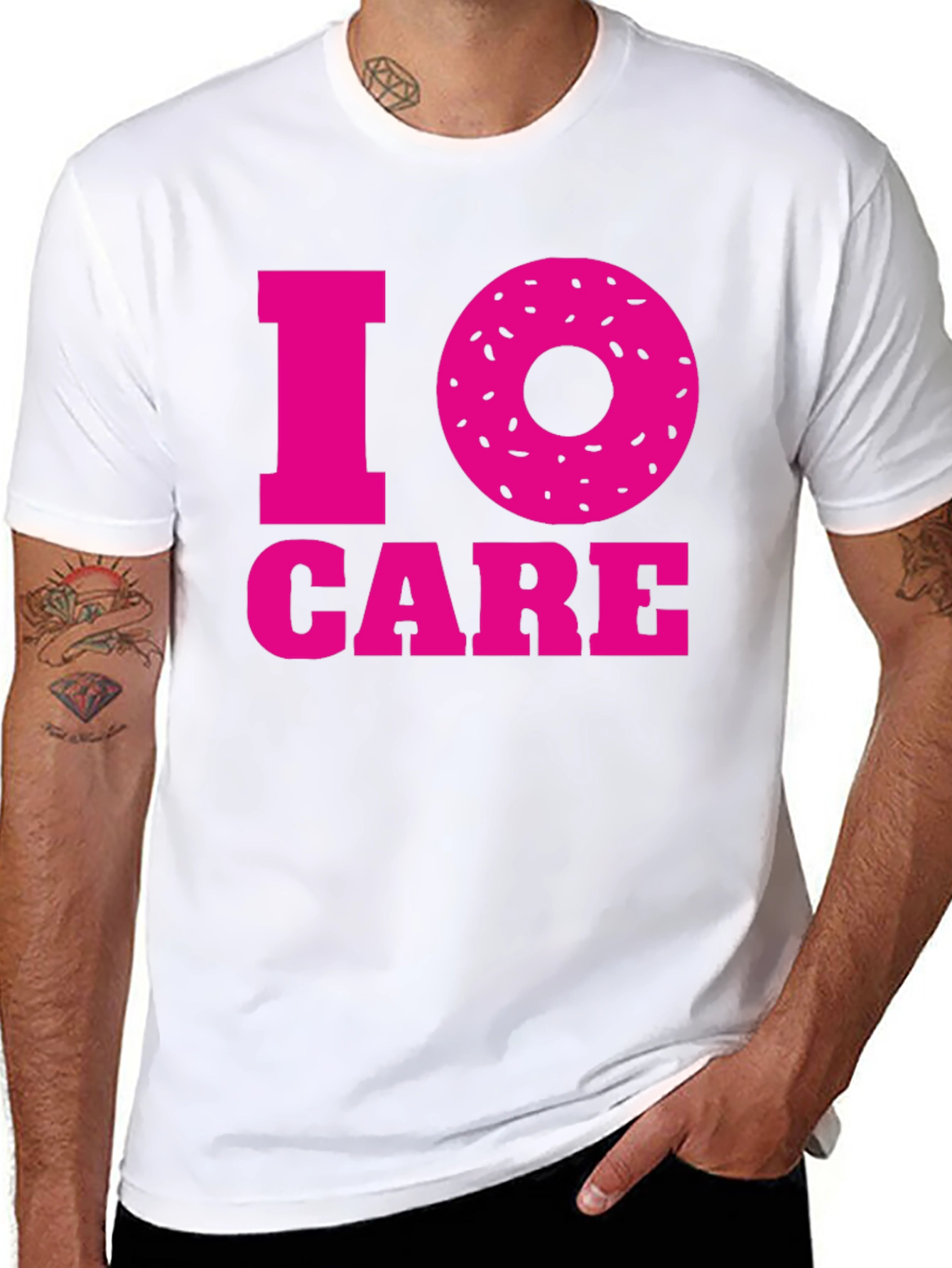 I Donut Care Graphic Tee - Black