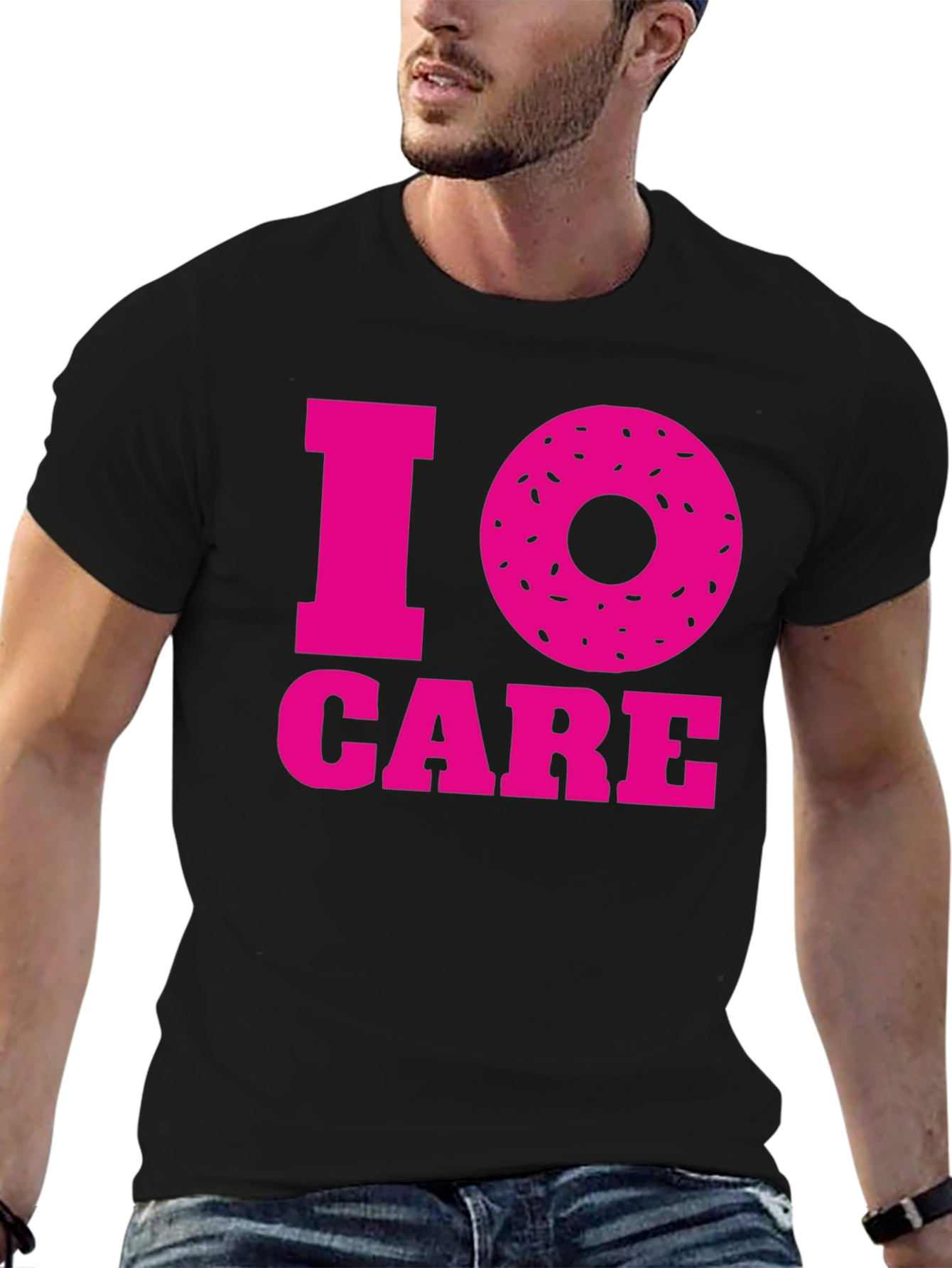 I Donut Care Graphic Tee - Black