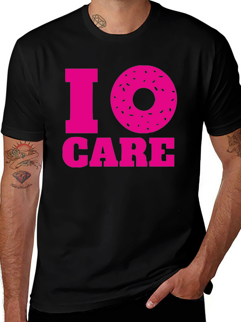 I Donut Care Graphic Tee - Black