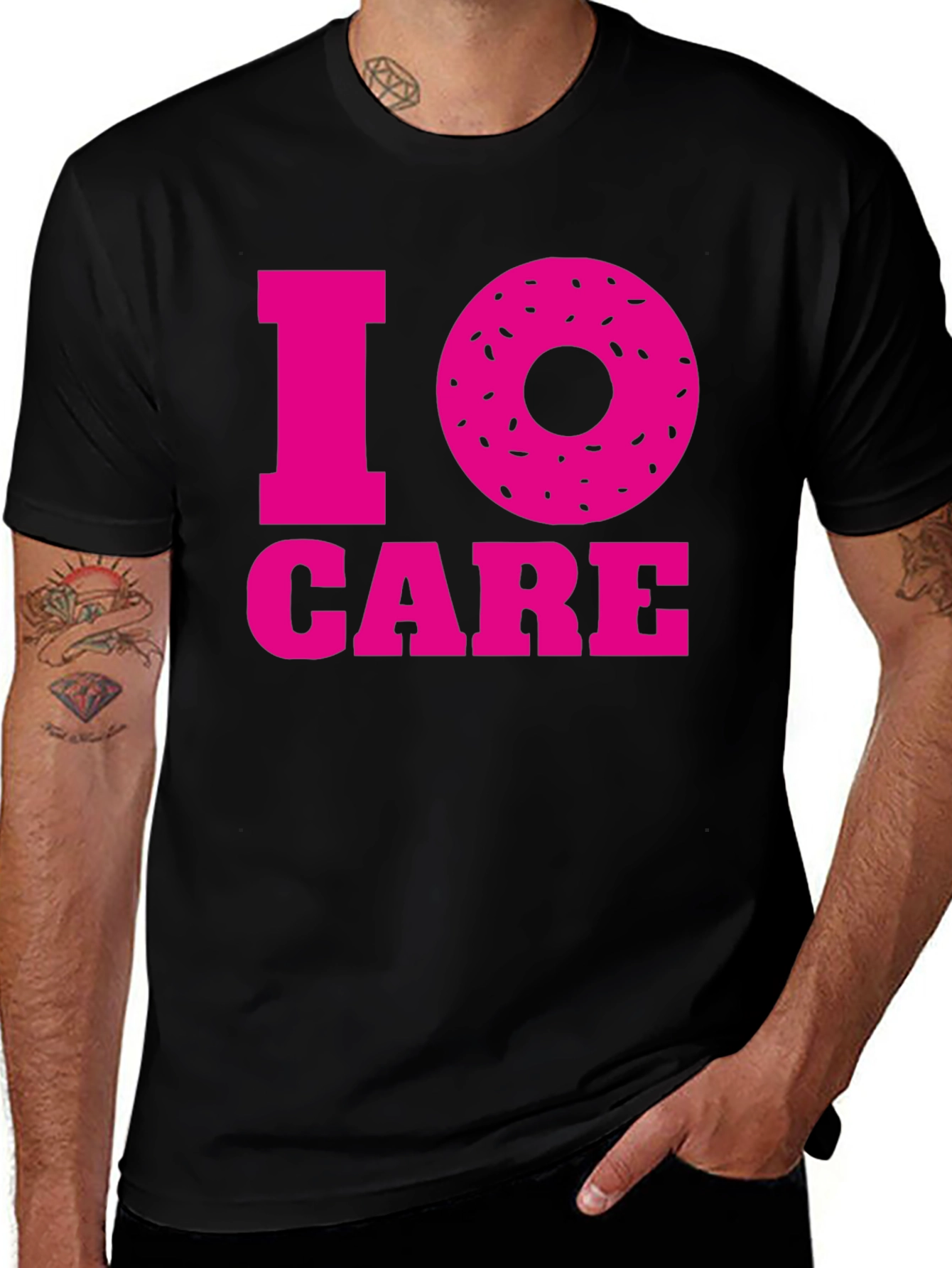 I Donut Care Graphic Tee - Black