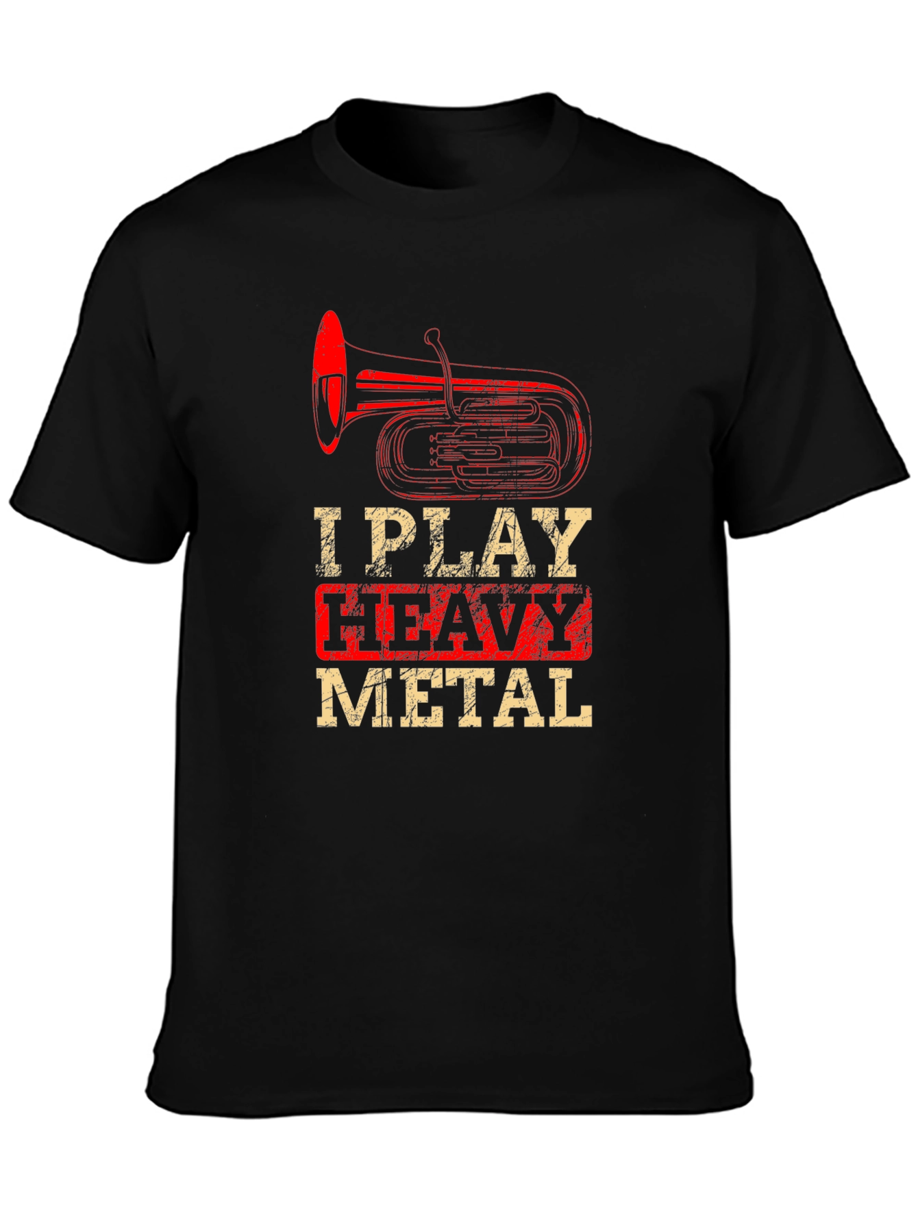 I Play Heavy Metal Tuba Funny Black T-Shirt
