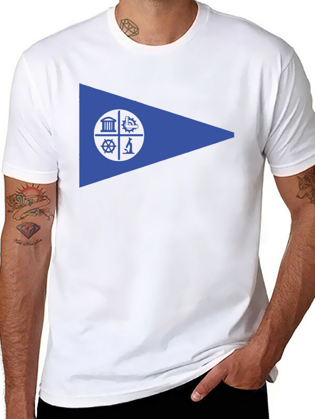Geometric Emblem Black T-Shirt