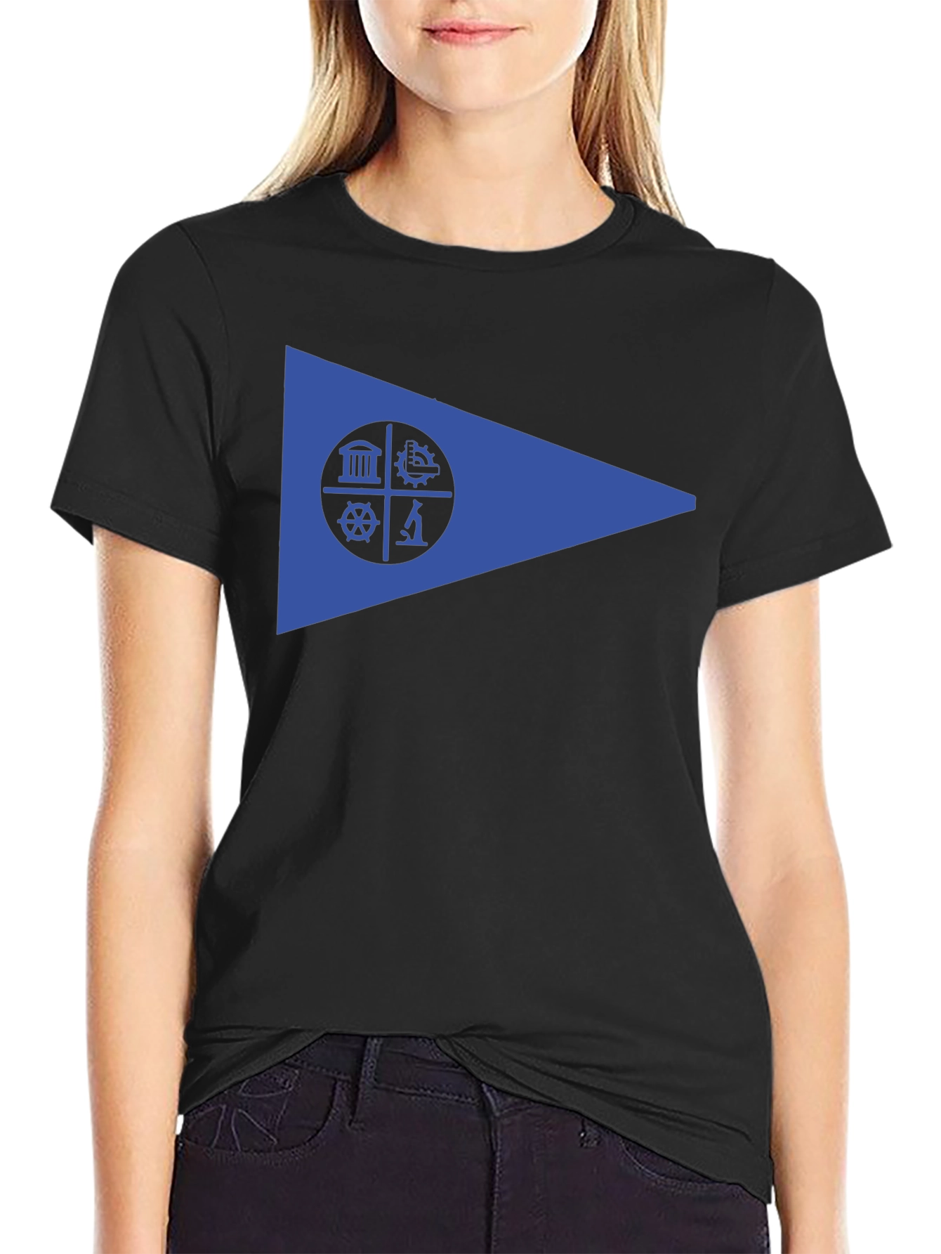 Geometric Emblem Black T-Shirt