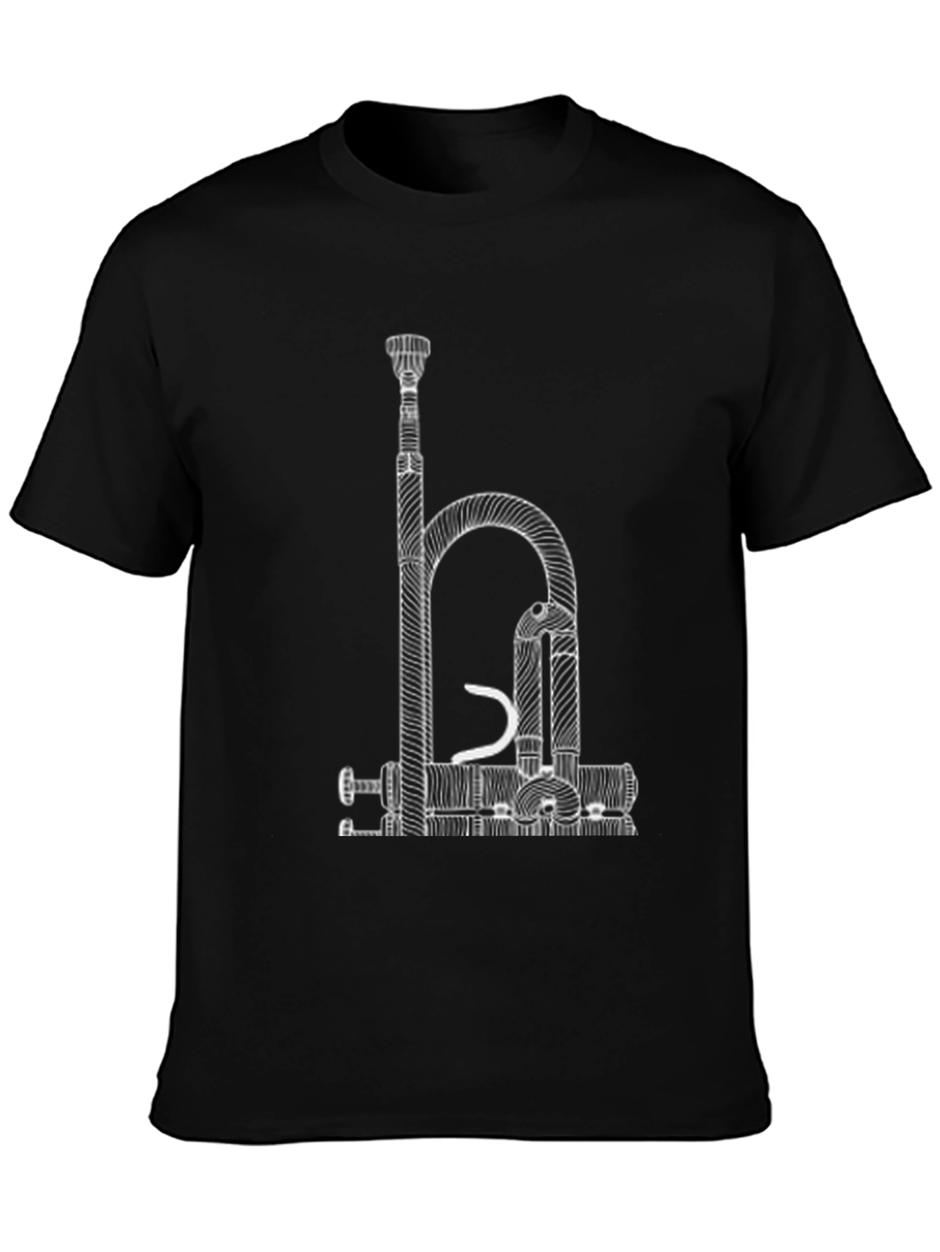 Abstract Trumpet Black Graphic Tee