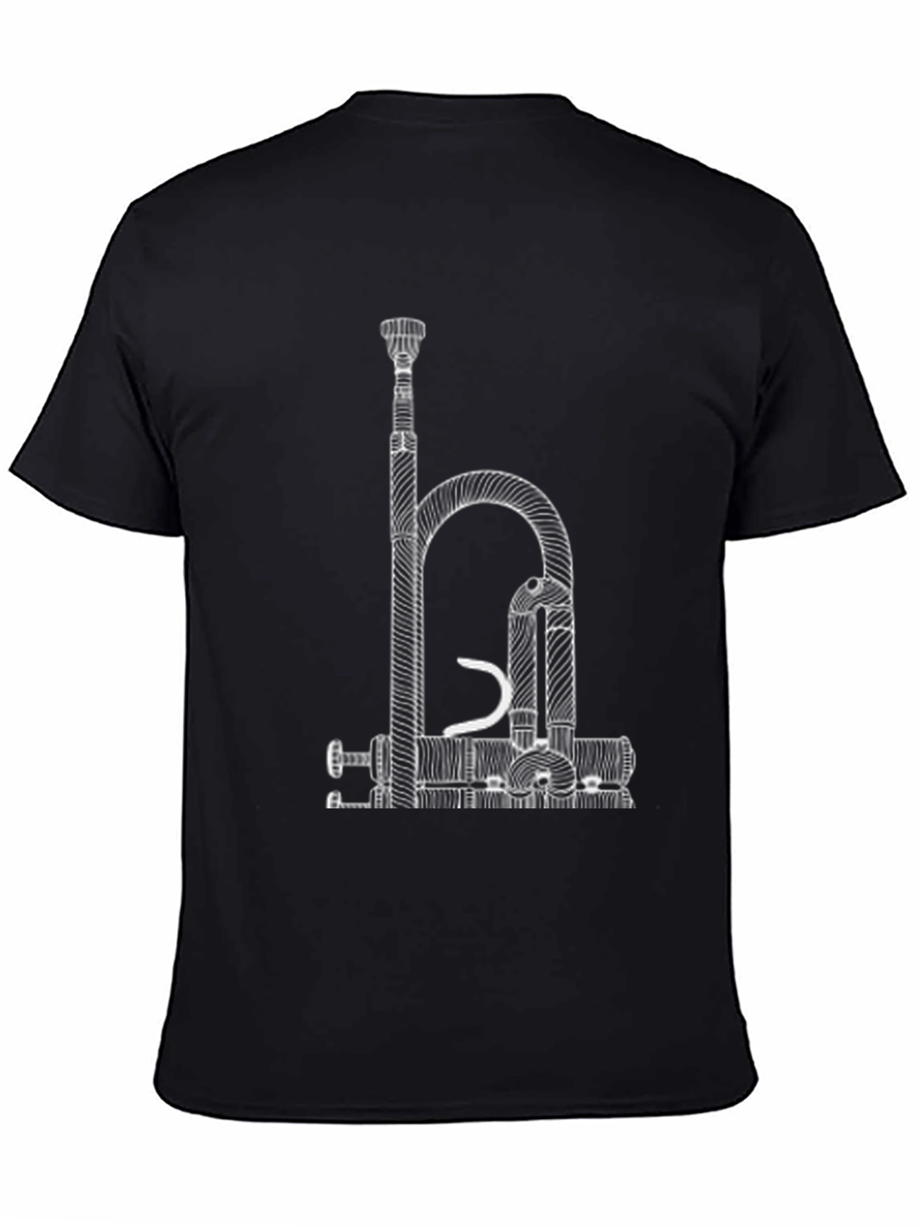 Abstract Trumpet Black Graphic Tee