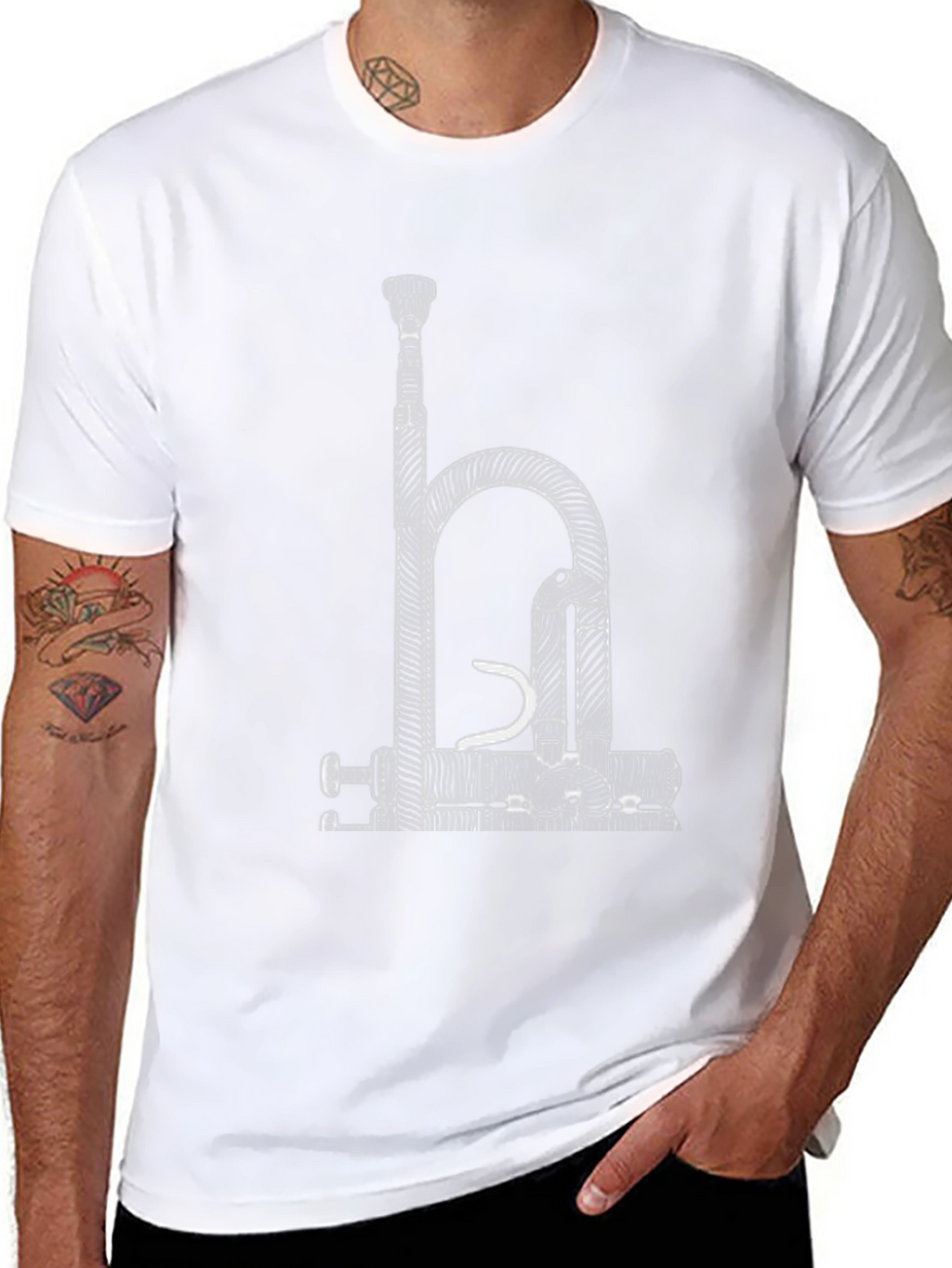 Abstract Trumpet Black Graphic Tee