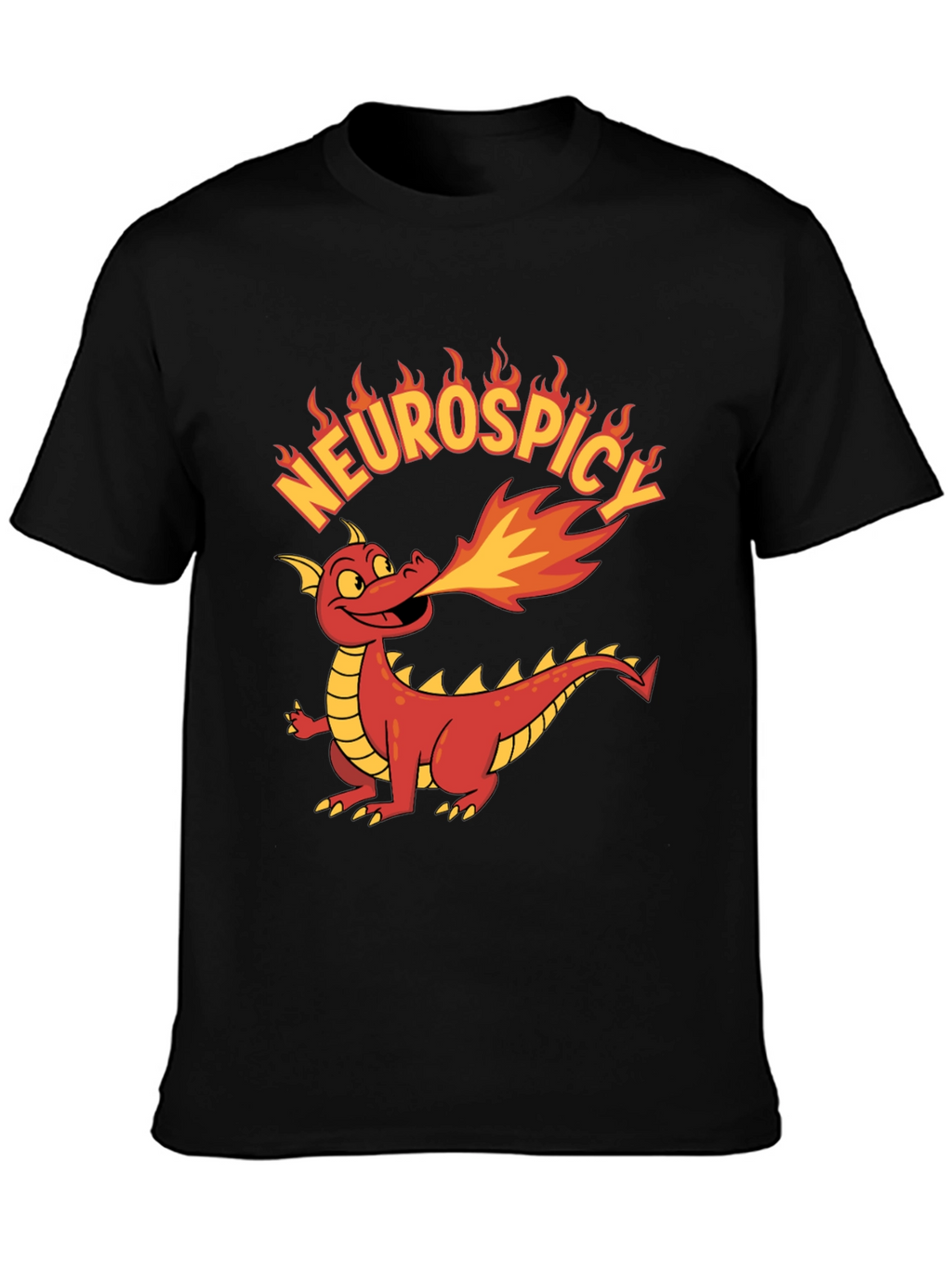 Neurospicy Dragon Graphic Tee - Black