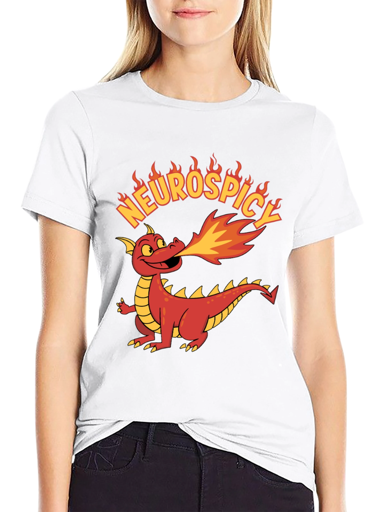 Neurospicy Dragon Graphic Tee - Black