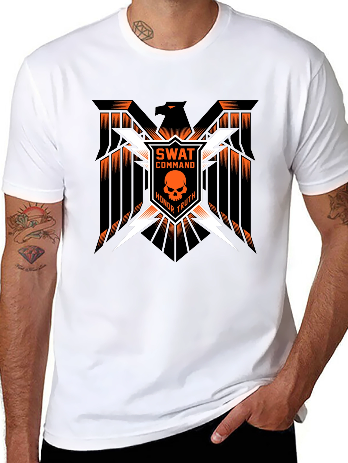 SWAT Command Skull Graphic Tee