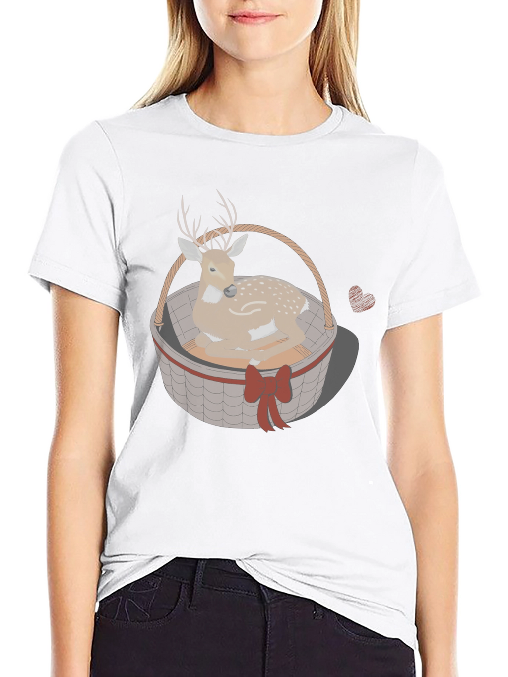 Deer in Basket Graphic Tee - Mens Black T-Shirt