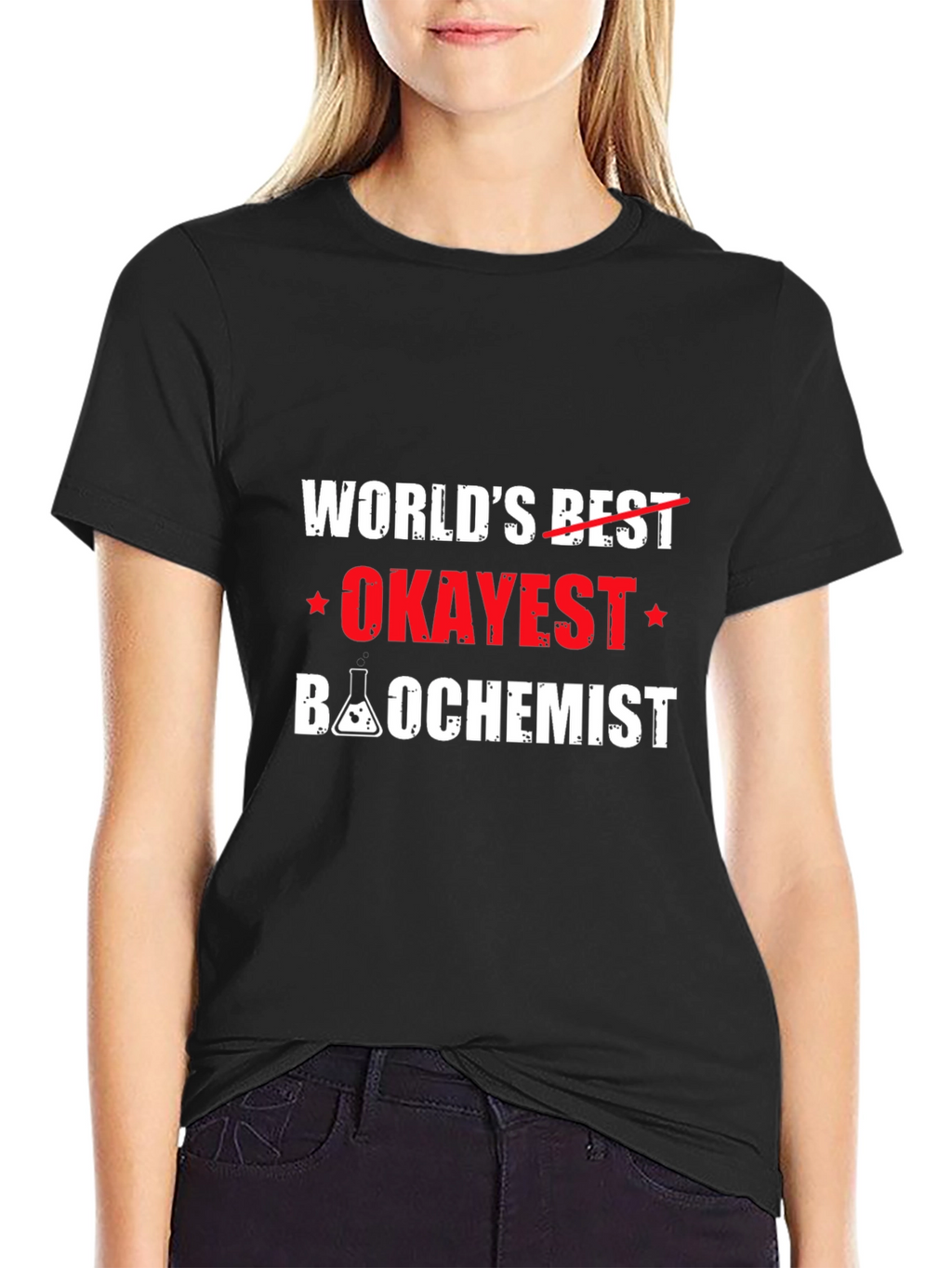 Worlds Okayest Biochemist Black T-Shirt