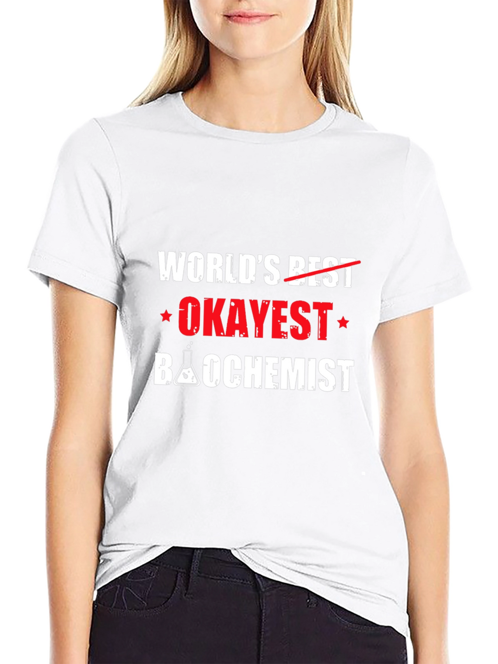 Worlds Okayest Biochemist Black T-Shirt