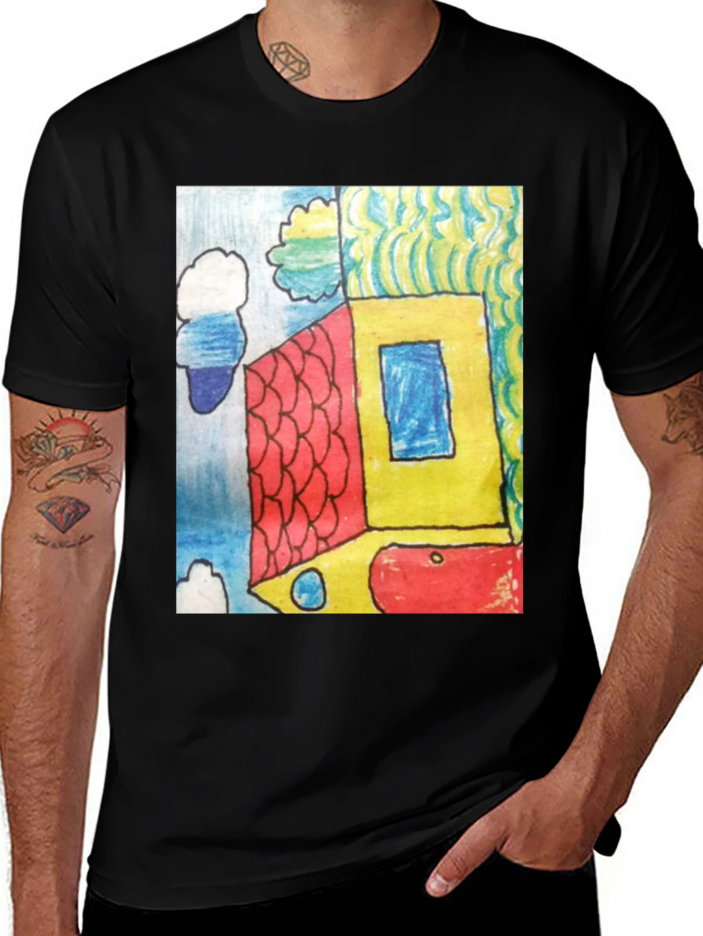 Abstract House Graphic Tee - Modern Art T-Shirt