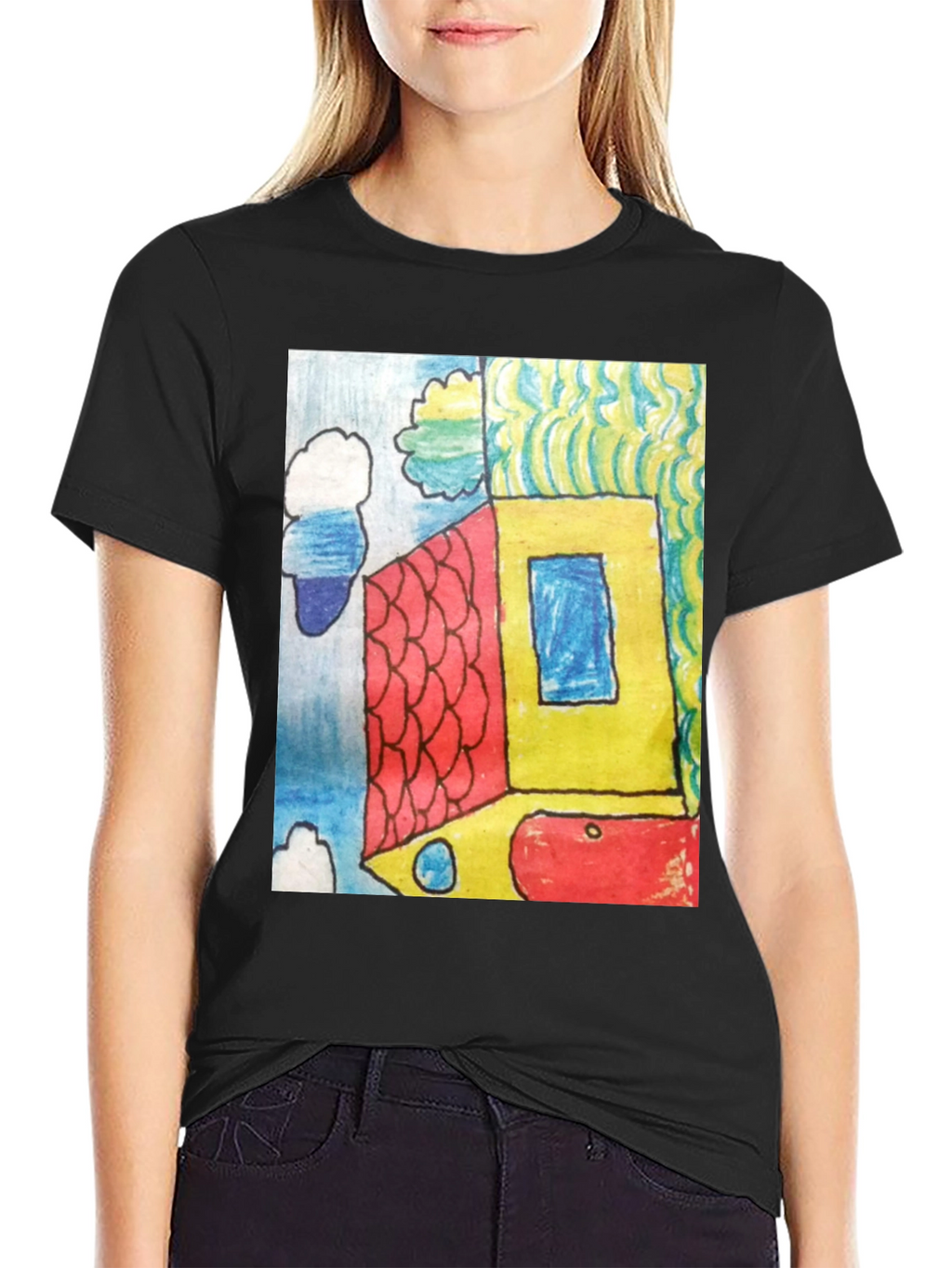 Abstract House Graphic Tee - Modern Art T-Shirt