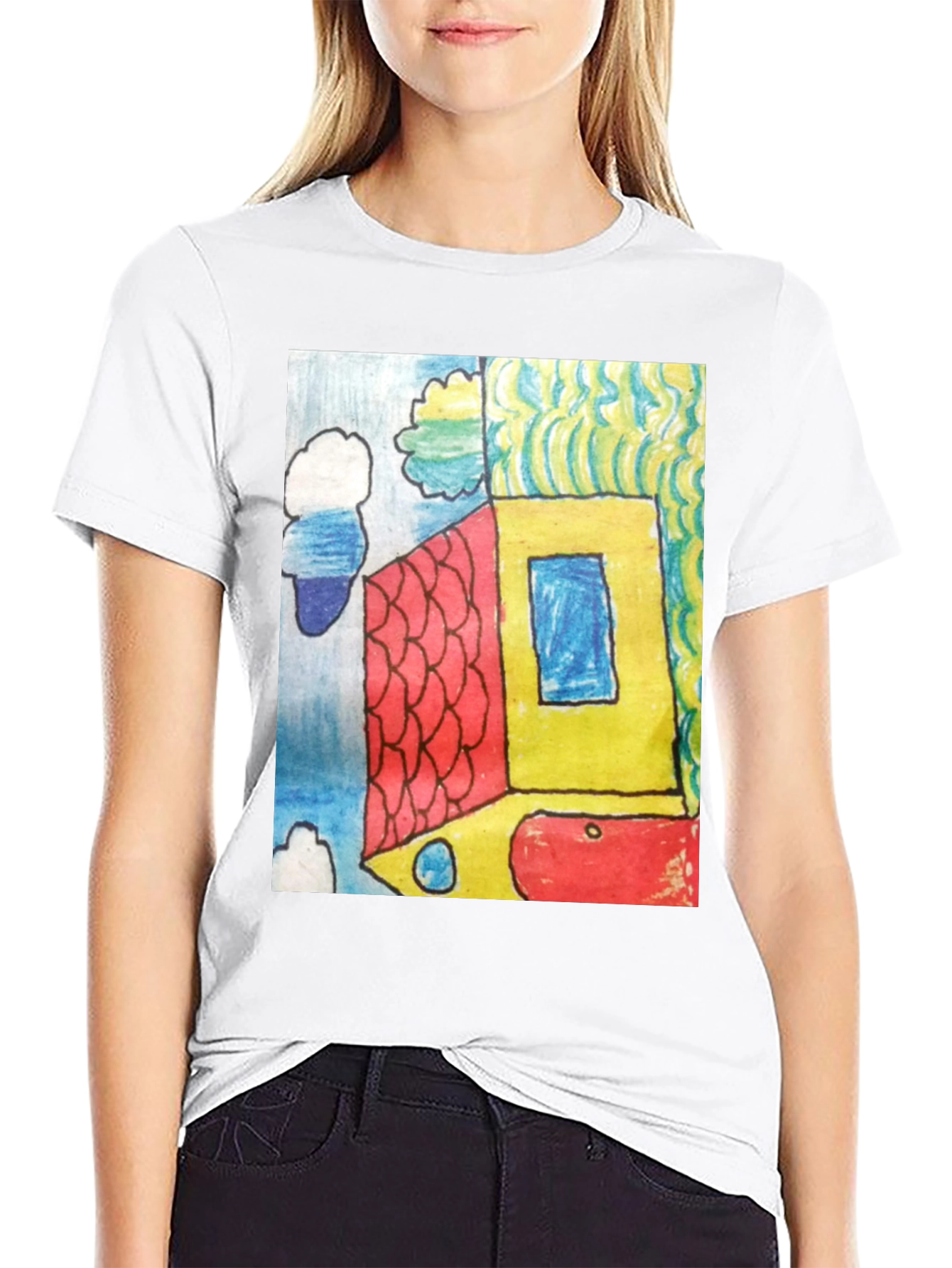 Abstract House Graphic Tee - Modern Art T-Shirt