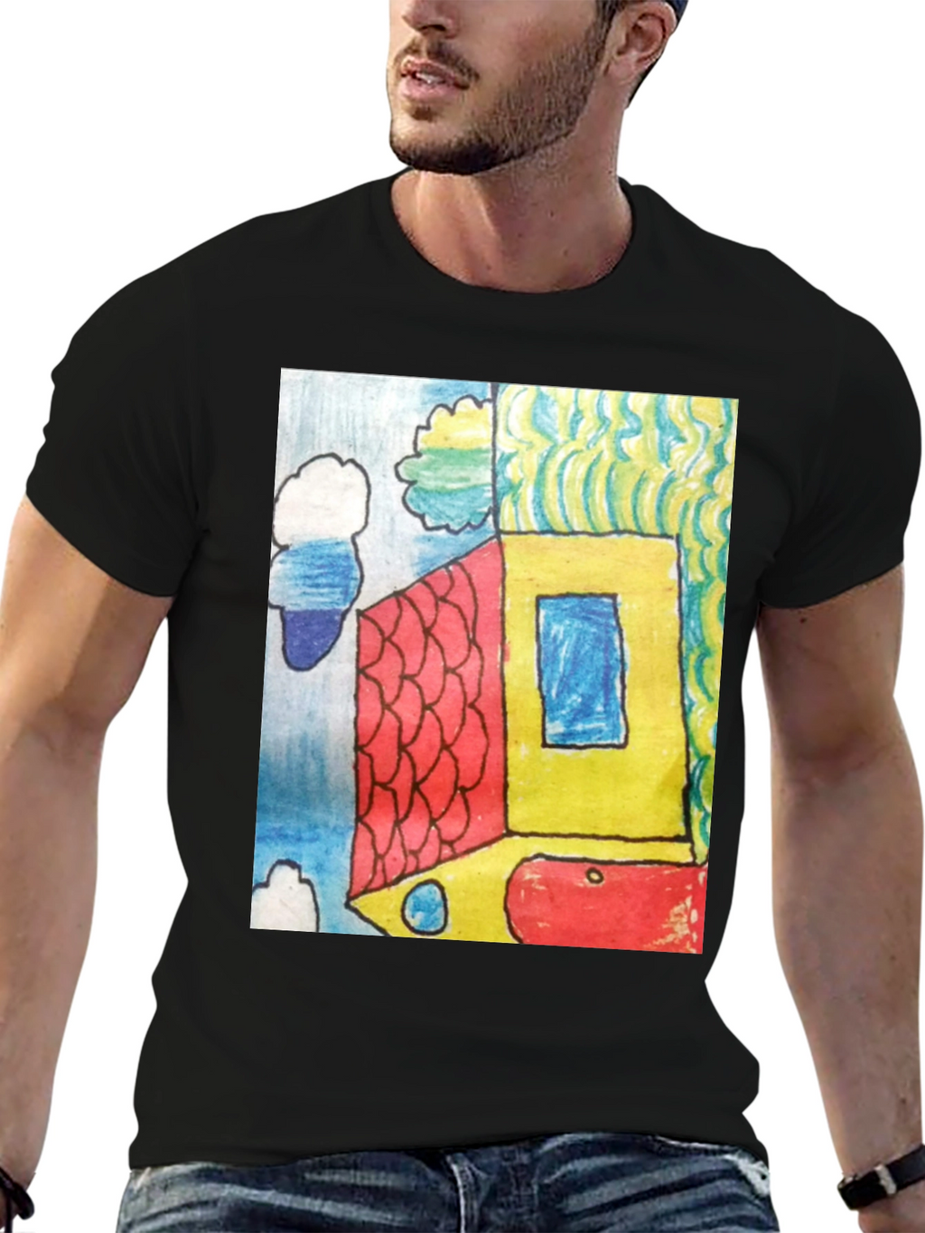 Abstract House Graphic Tee - Modern Art T-Shirt