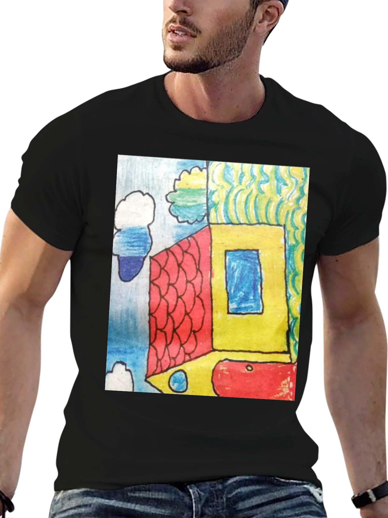 Abstract House Graphic Tee - Modern Art T-Shirt