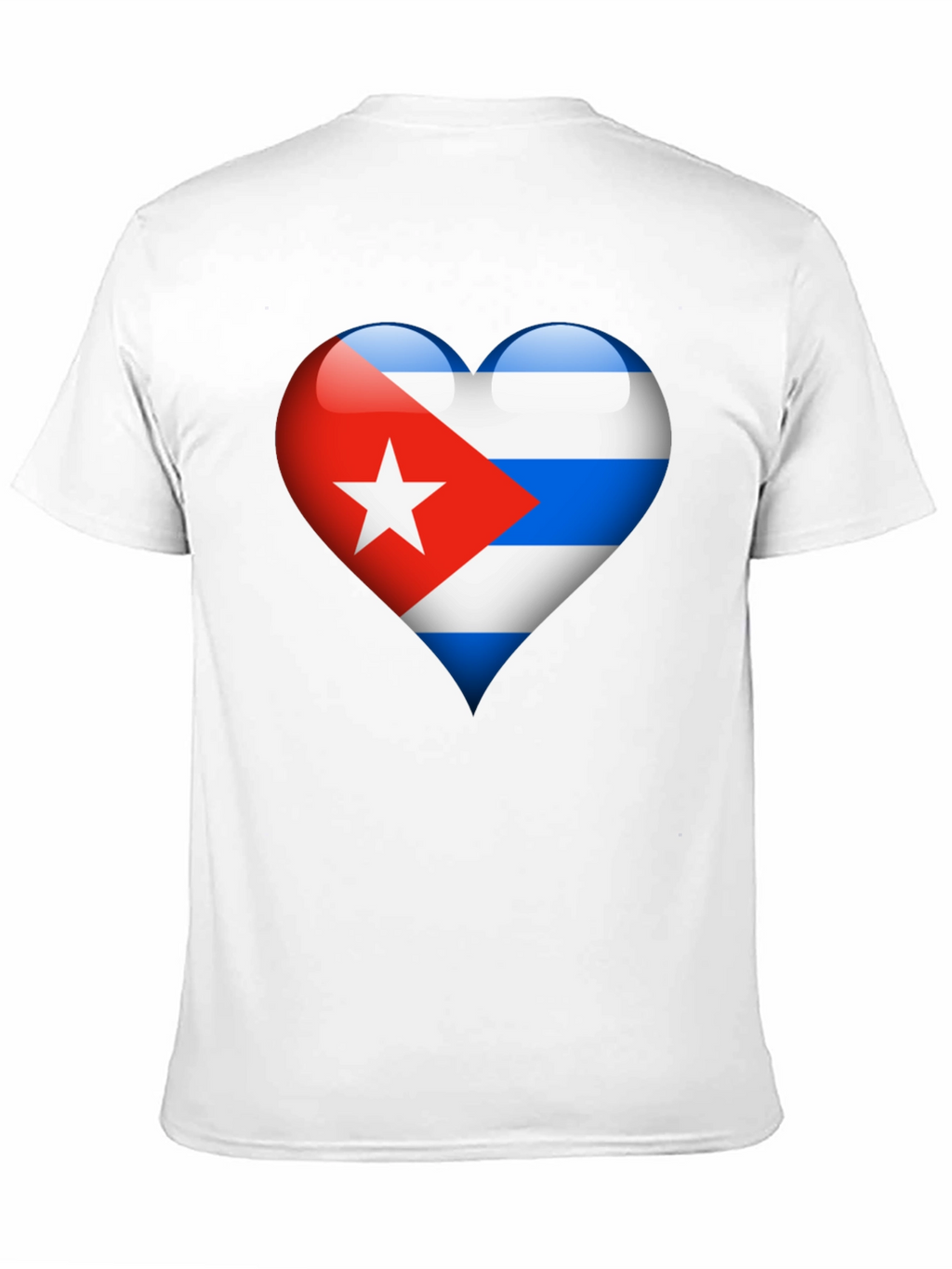 Cuban Flag Heart Graphic T-Shirt - Black